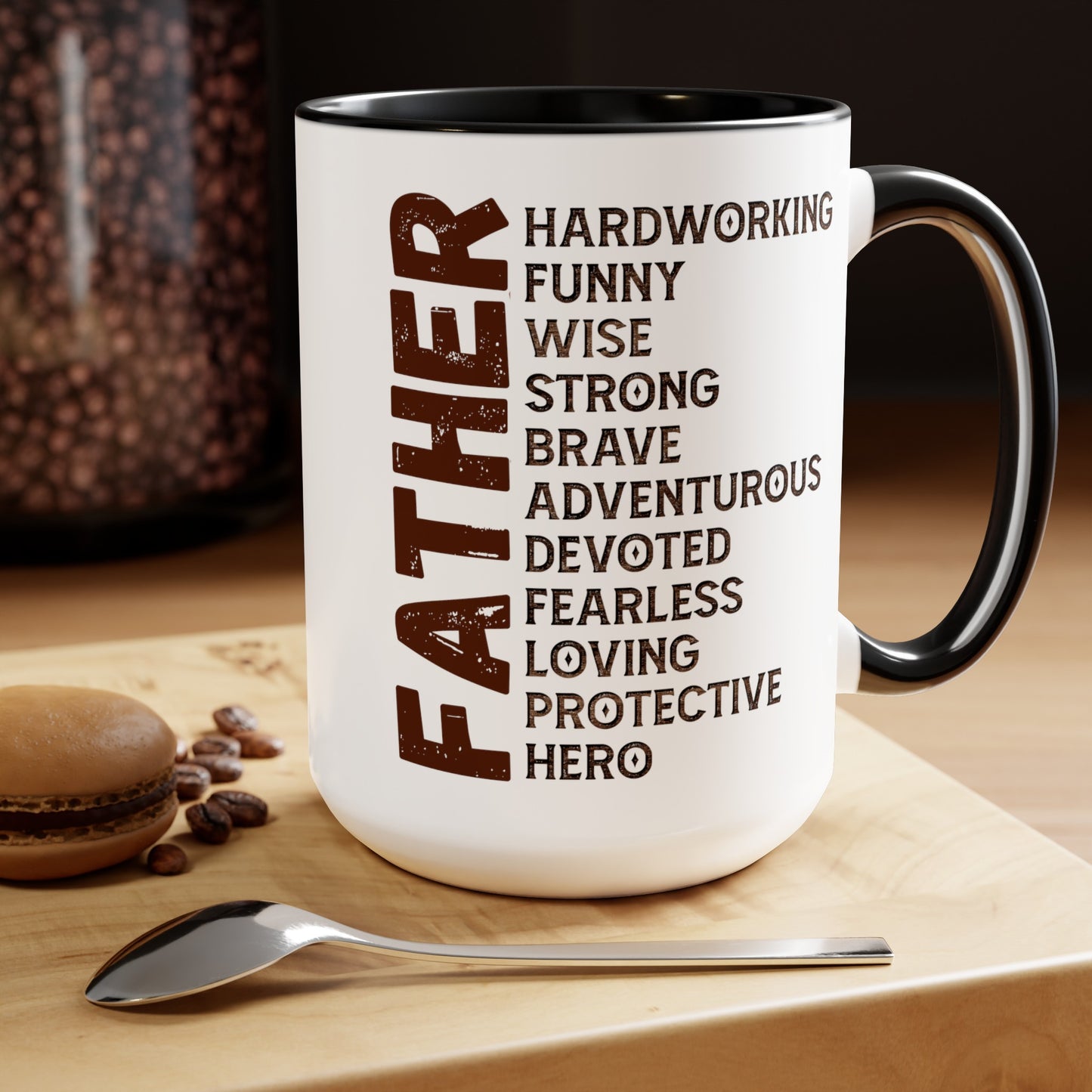 Happy father's dayTow-Tone Coffee Mug.15oz, Gift for Dad, Daddy's Coffee Mug