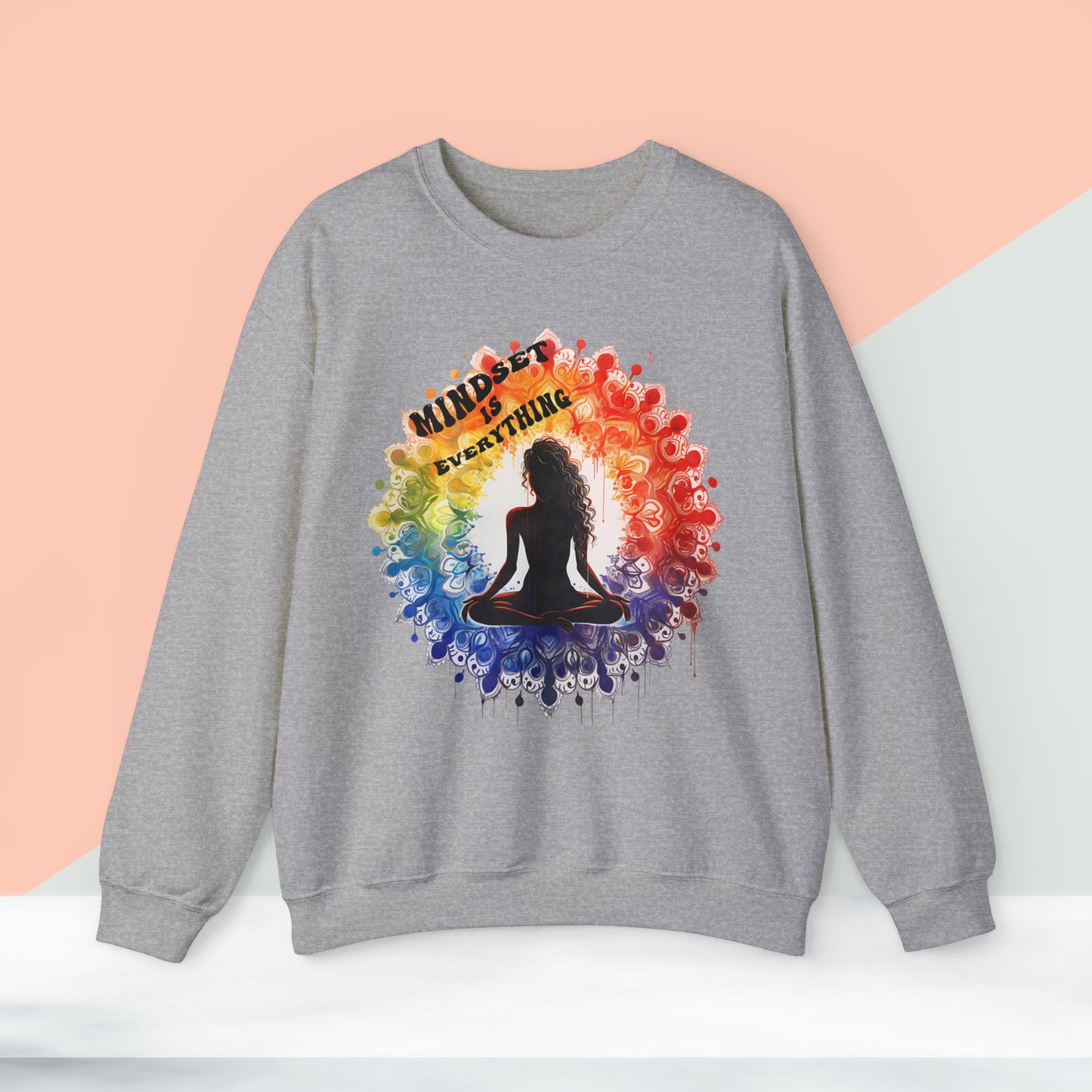 Mindset Is Everything Yoga unisex heavy blend crewneck sweatshirt,Yoga workout Sweatshirt,Yoga lovers Sweatshirt, Yoga Instructor Gift, Gym Sweatshirt, Gift For Yoga lovers, Gift For Yogi.