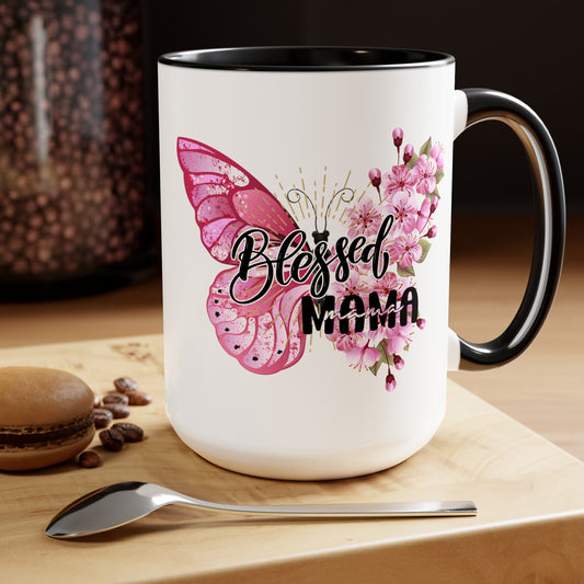 Happy Mother's dayTow-Tone Coffee Mug.15oz, Gift for mom, Mama's Coffee Mug