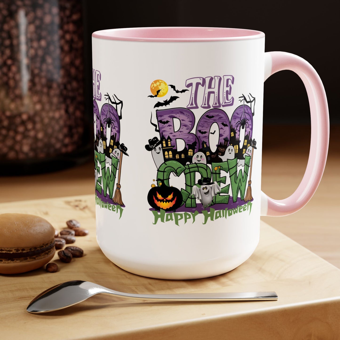 The Boo Crew Happy Halloween Coffee Mug,  Let's Go Halloween Coffee Mug, Trick or Treat Halloween Coffee Mug, Cute Skeleton Coffee Mug, Spooky Season Halloween Coffee Mug.