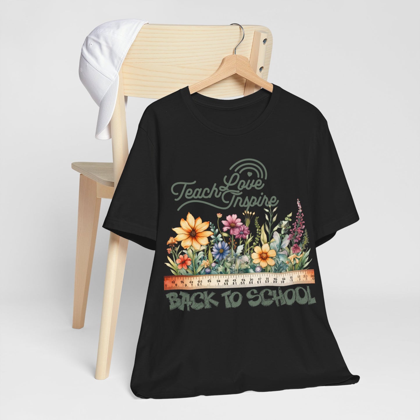 Love Teach Inspire T-Shirt, Back To School T-Shirt, Teacher Back To school unisex jersey short sleeve.First Day Vibes T-Shirt.