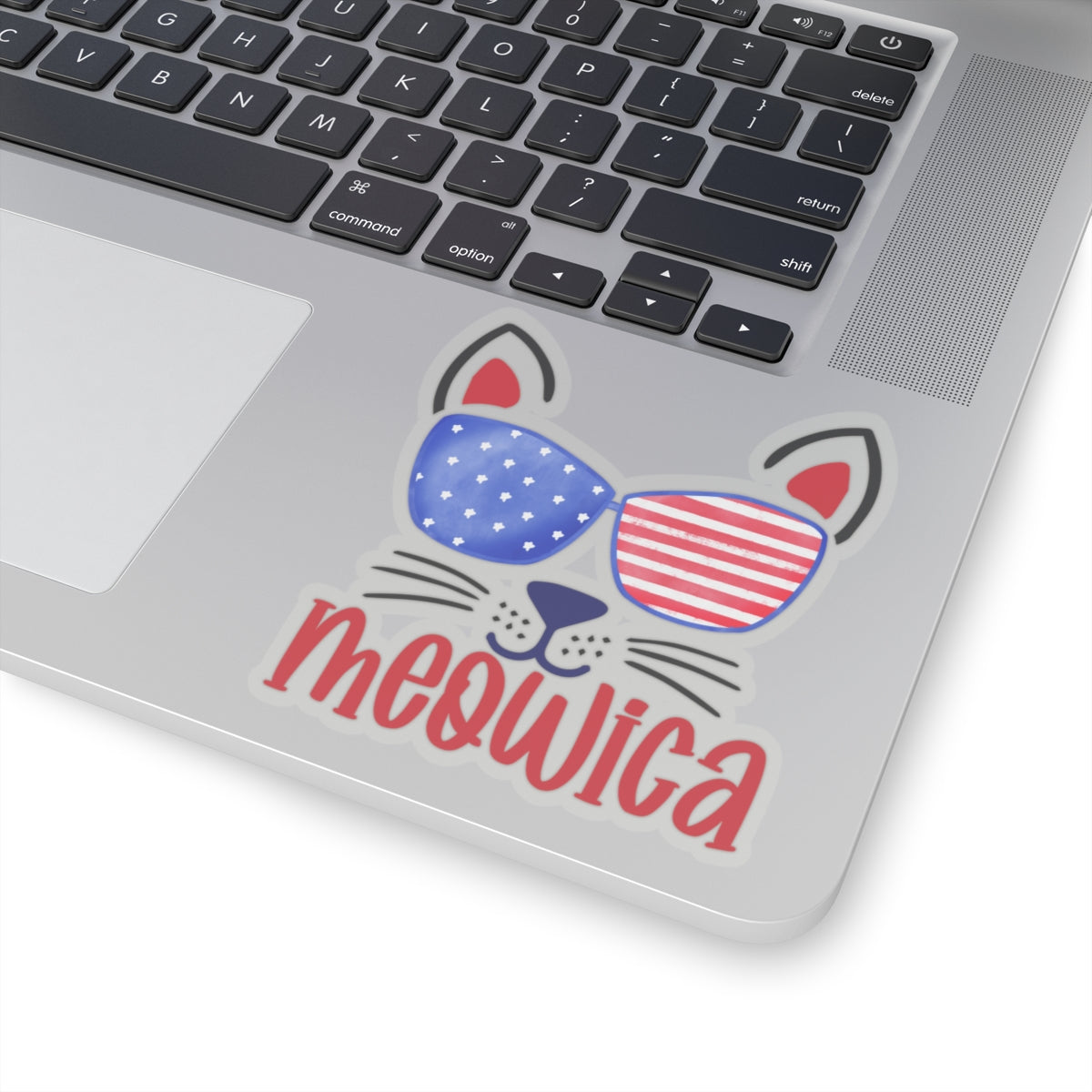 Happy 4th Of July Kiss-Cut Stickers, America, Flag, Peace Love America. Proud To Be An American, Red White Blue stickers. Meowica Stickers.