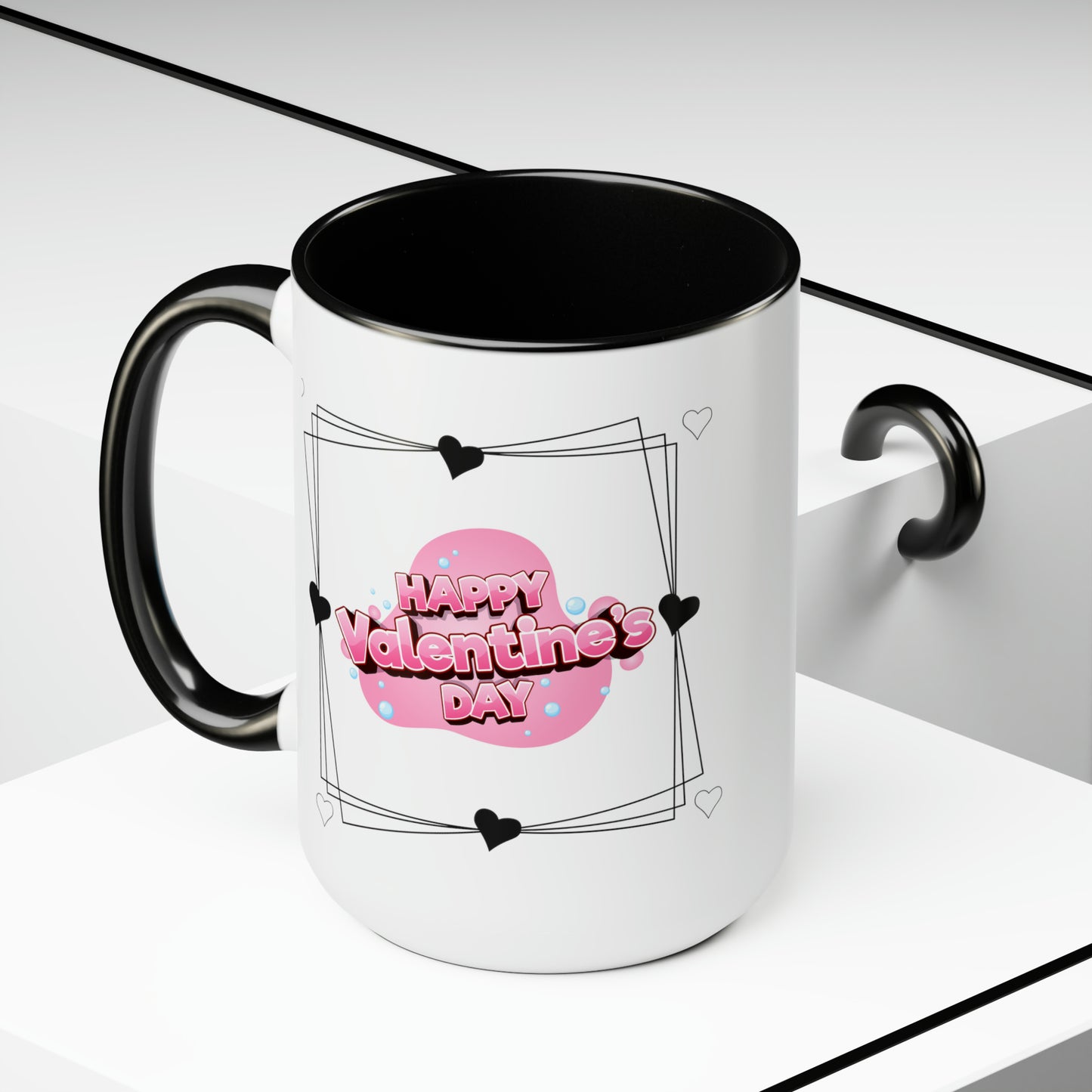 Happy valentines day Two-Tone Coffee Mugs, 15oz