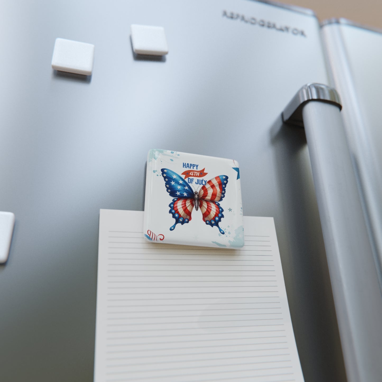 Happy 4th of July Porcelain Magnet, Square, Sunflower Magnet, America, Flag, Peace Love America. Proud To Be An American, Red White Blue Magnet, God Bless America Magnet.