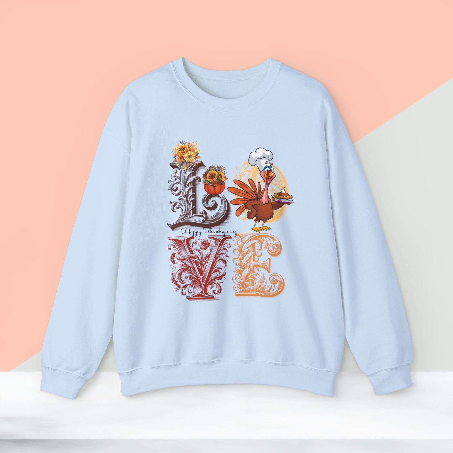 Love Thanksgiving Sweatshirt, HappyThanksgiving Sweatshirt - Unisex Heavy Blend, Happy Thanksgiving2024 Sweatshirt, Thanksgiving Gift, Festive Sweatshirt.