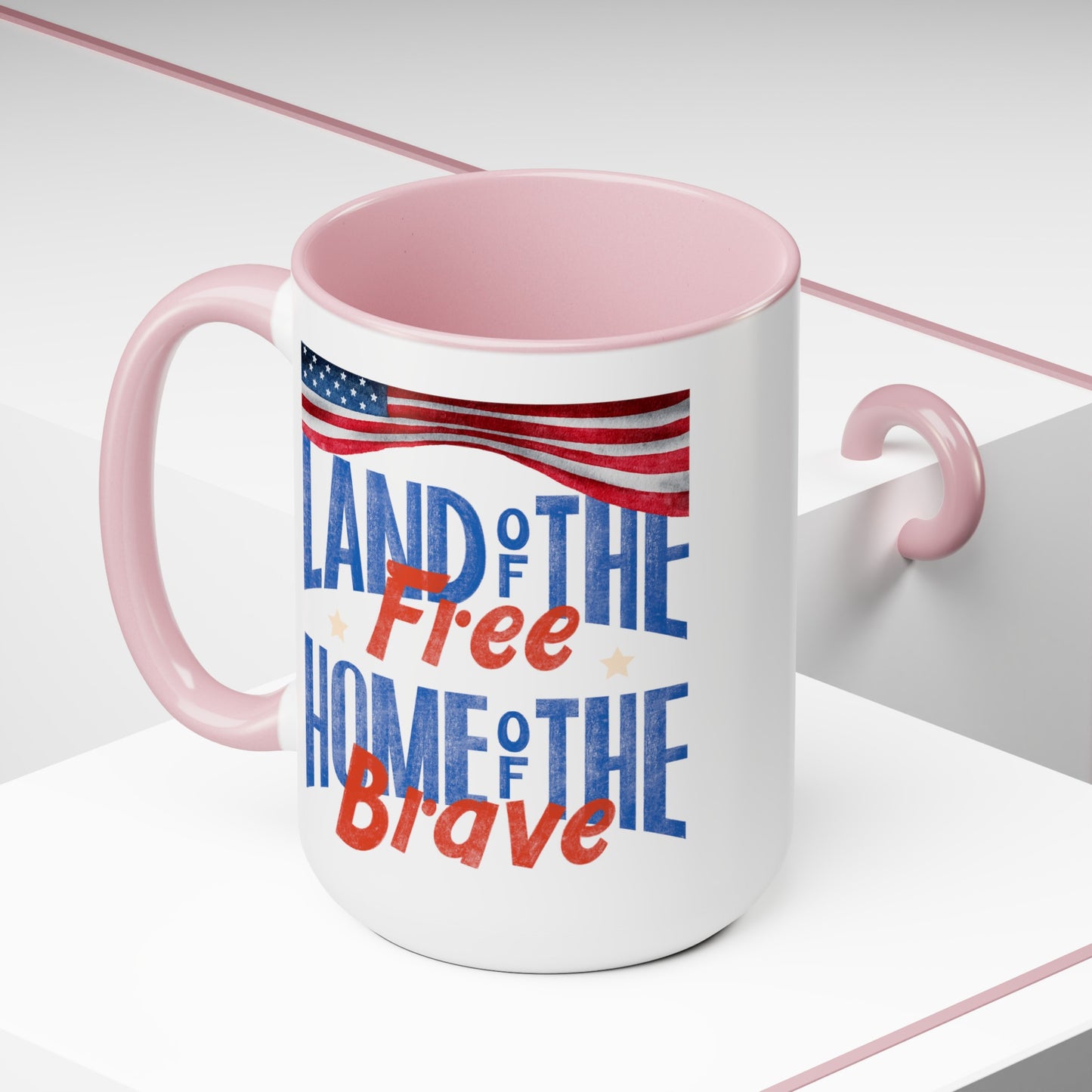 Happy 4th Of July Two -Tone Coffee Mug.15oz.