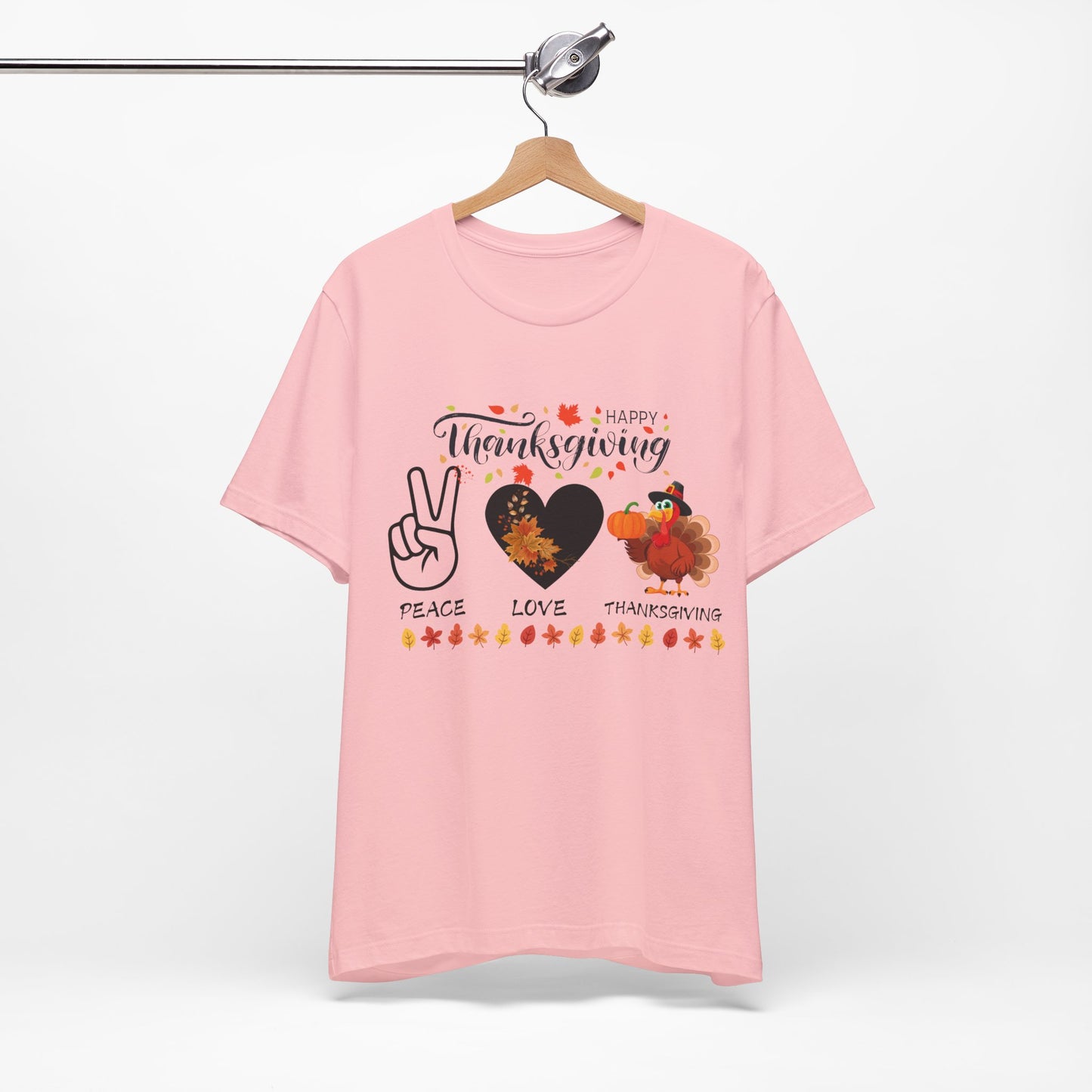 Peace Love Thanksgiving T-shirt, Happy Thanksgiving T-shirt, Happy thanksgiving 2024 T-shirt, Thanksgiving Gift,Turkey Shirt, Family Thanksgiving, Holiday Outfit.