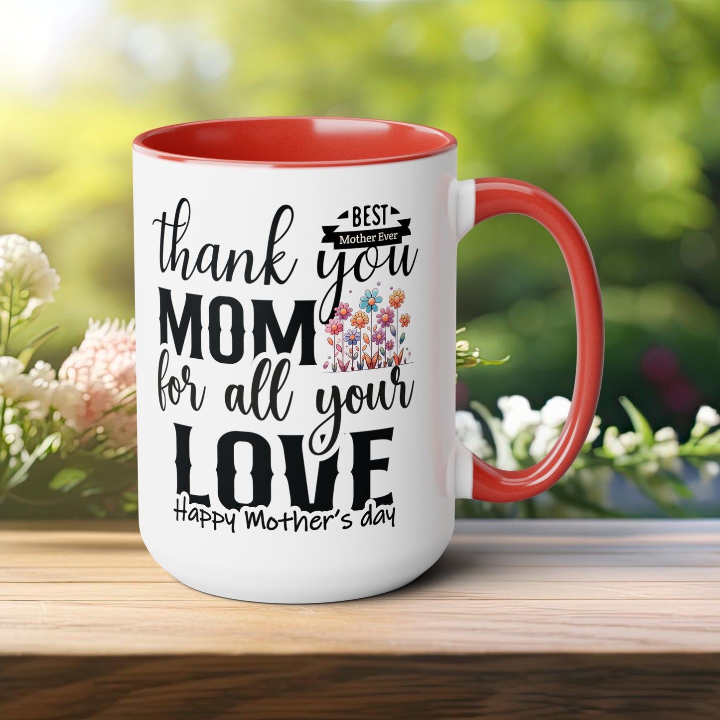 Happy Mother's dayTow-Tone Coffee Mug.15oz, Gift for mom, Mama's Coffee Mug