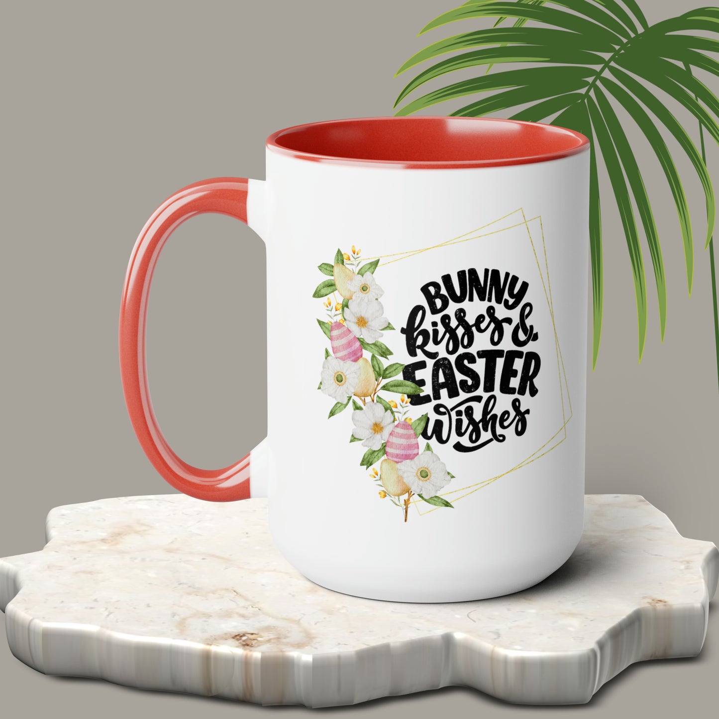 Easter Wishes Two-Tone Coffee Mugs, 15oz
