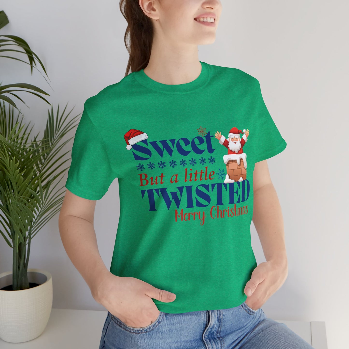 Sweet But A Little Twisted Christmas Unisex Tee, Christmas Shirt, Christmas Outfit, Merry Christmas T-shirt, Merry Christmas 2024 T-shirt, Christmas Gift, Family Holiday Outfit.