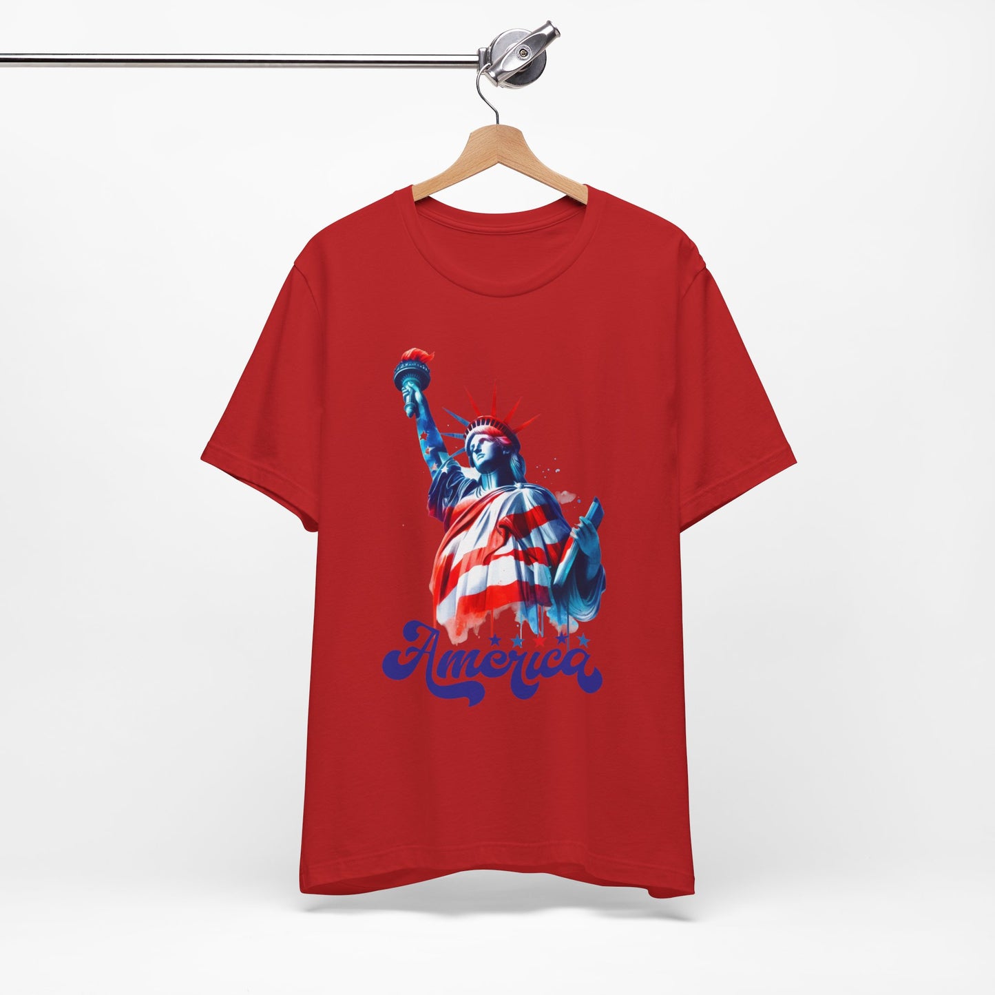 4th of July T-shirt, Sweet Land Of Liberty T-Shirt, Fourth of July unisex jersey short sleeve, America, Flag, Peace Love America. Proud To Be An American, Red White Blue.