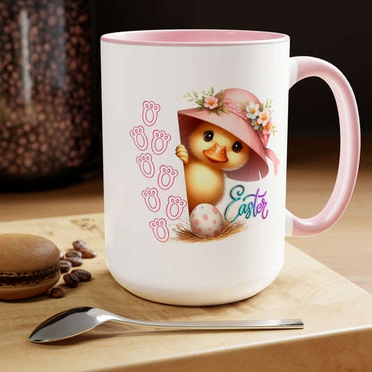 Happy Easter Two-Tone Coffee Mugs, 15oz