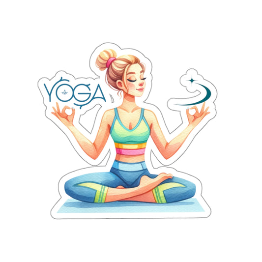 Yoga Kiss-Cut Stickers , Cute Yoga Kiss-Cut Stickers, Mindful Gift, Yoga lovers Kiss-Cut Stickers, Yoga Instructor Gift, Gift For Yoga lovers, Gift For Yogi.