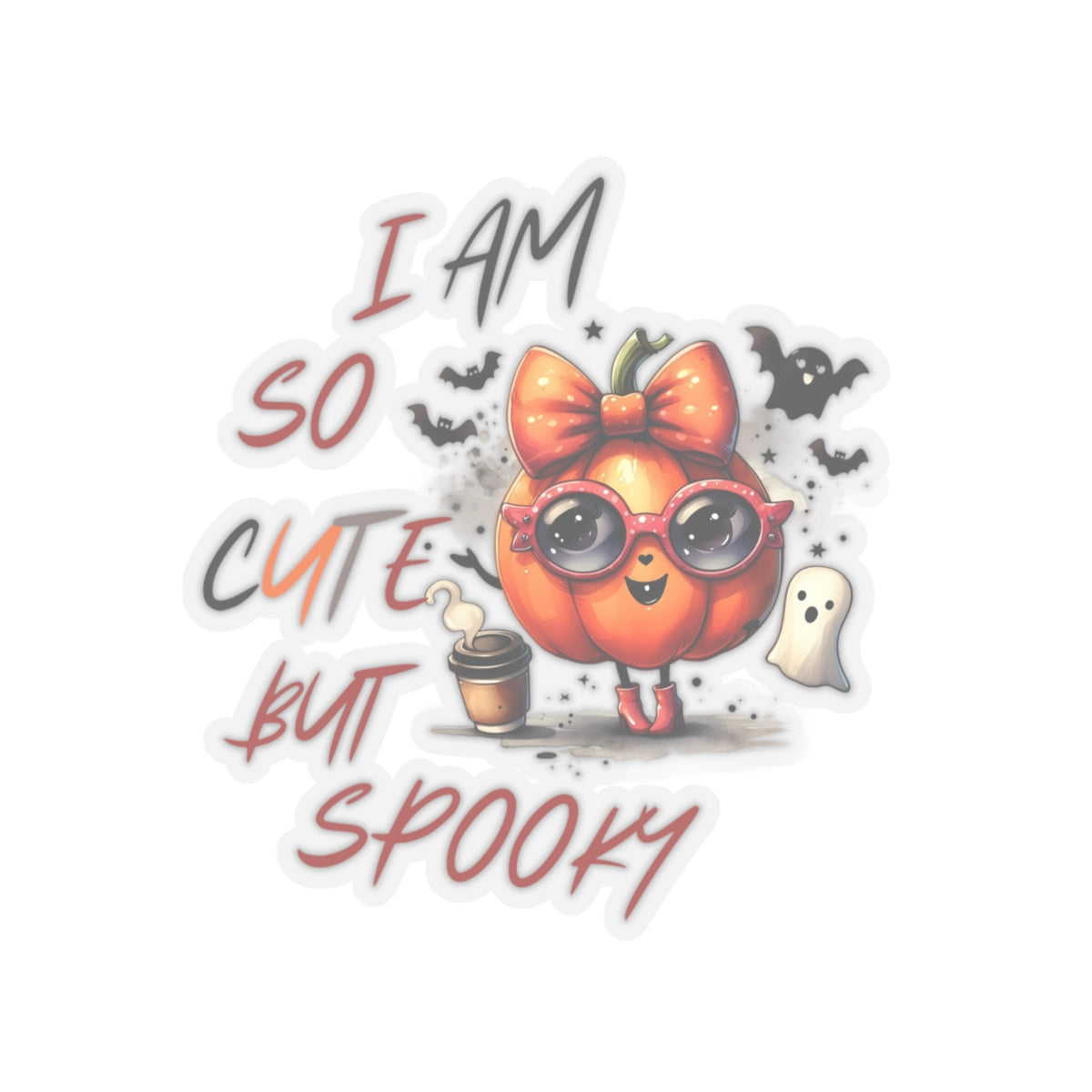 I Am So Cute But Spooky Halloween Kiss-Cut Stickers, Happy Halloween Kiss-Cut Stickers, Spooky Season Kiss-Cut Stickers, Trick Or Treat Halloween Kiss-Cut Stickers.