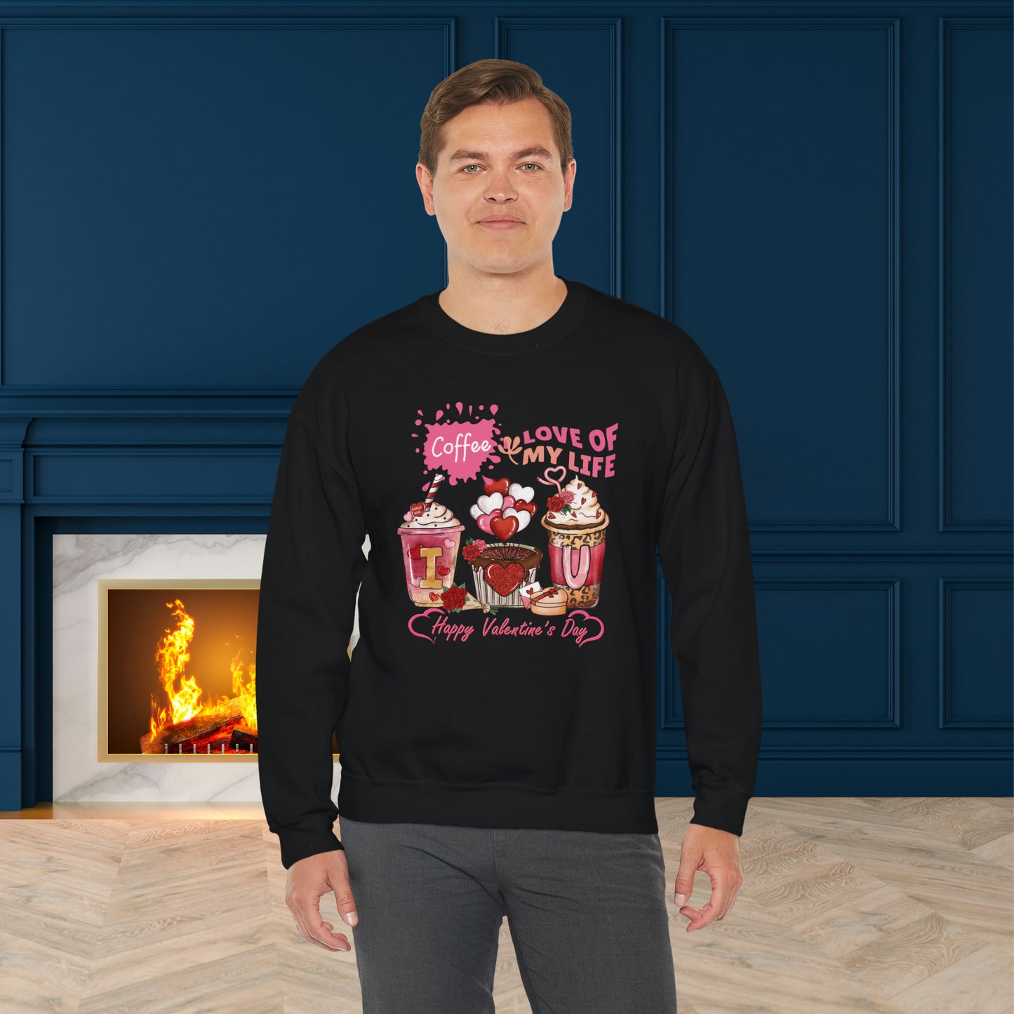 Happy valentines day Unisex Heavy Blend™ Crewneck Sweatshirt