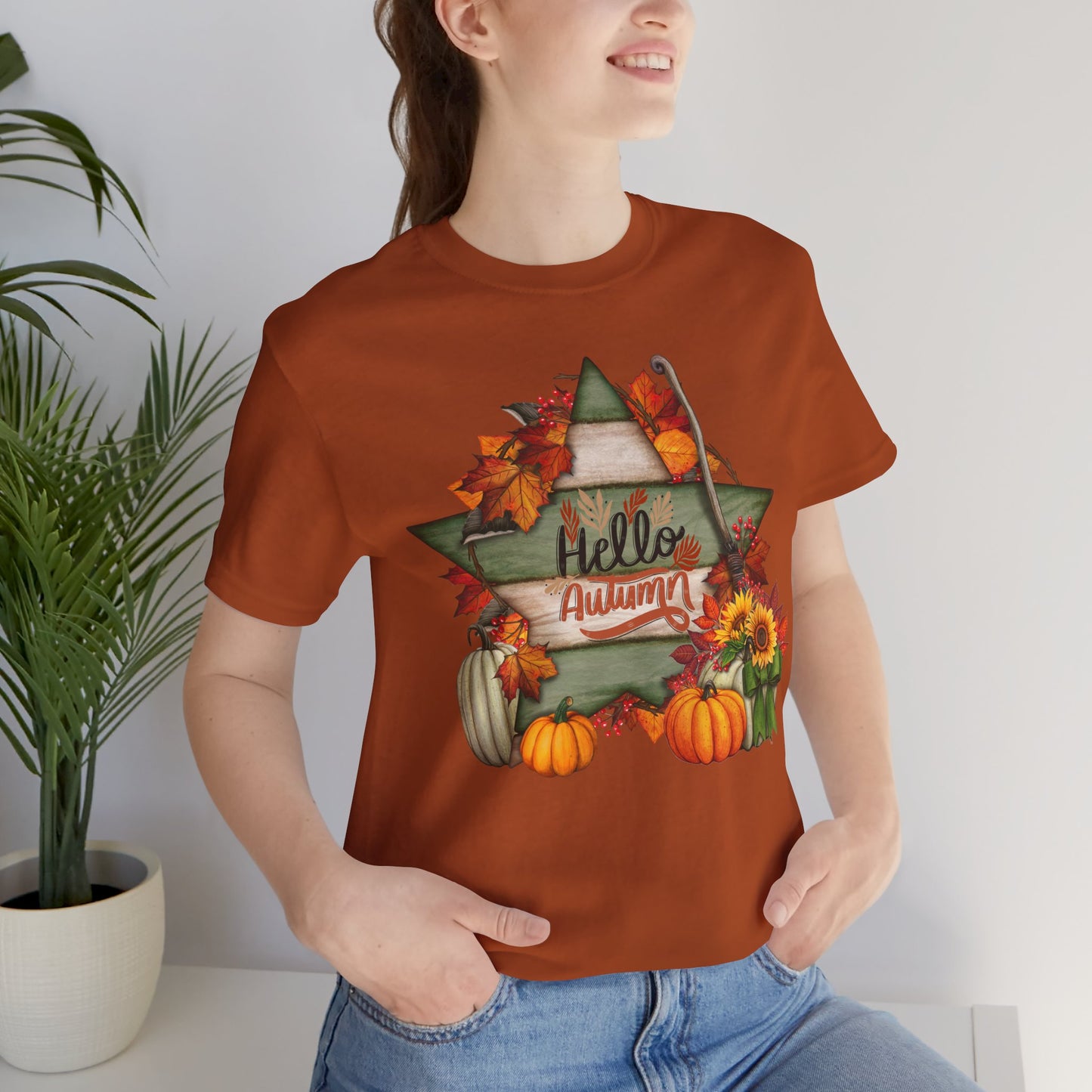 Hello Autumn Thanksgiving T-shirt, Happy thanksgiving 2024 T-shirt, Thanksgiving Gift,Turkey Shirt, Family Thanksgiving, Holiday Outfit.