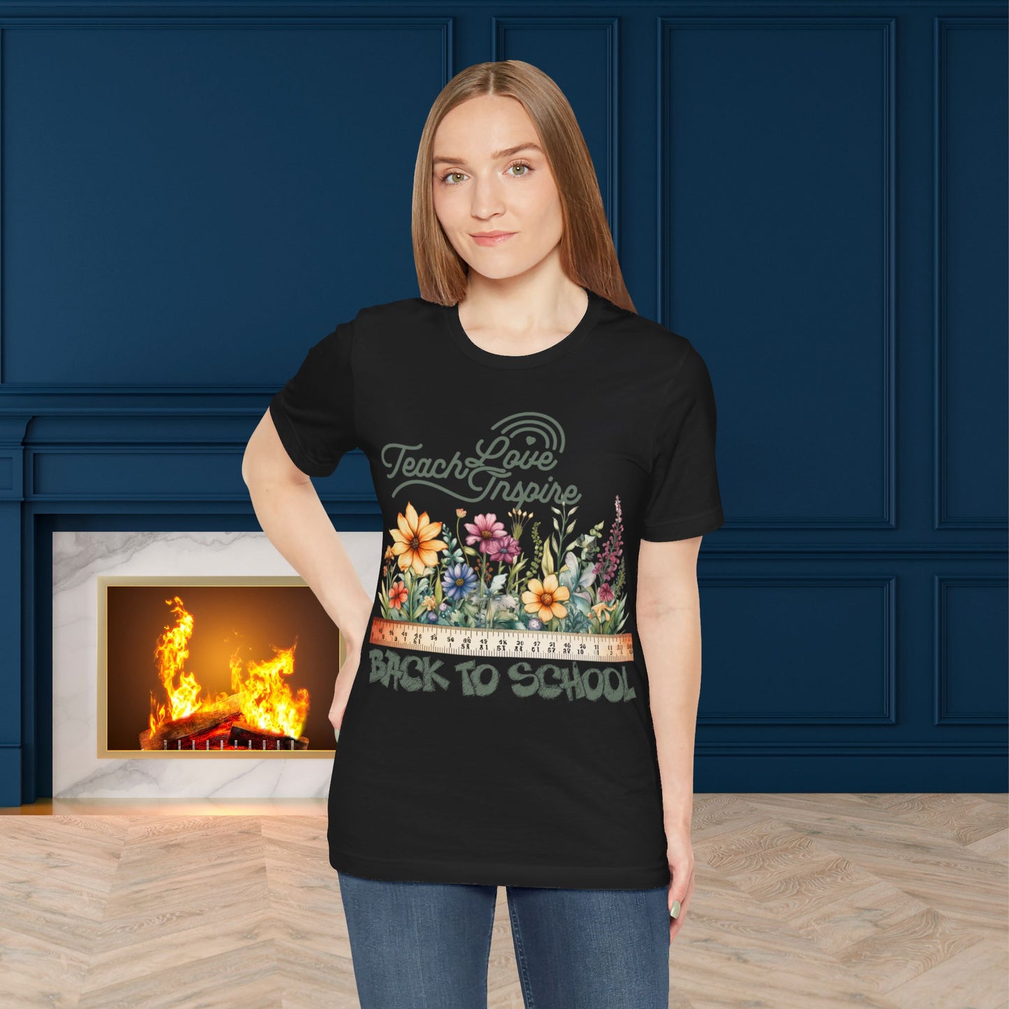 Love Teach Inspire T-Shirt, Back To School T-Shirt, Teacher Back To school unisex jersey short sleeve.First Day Vibes T-Shirt.