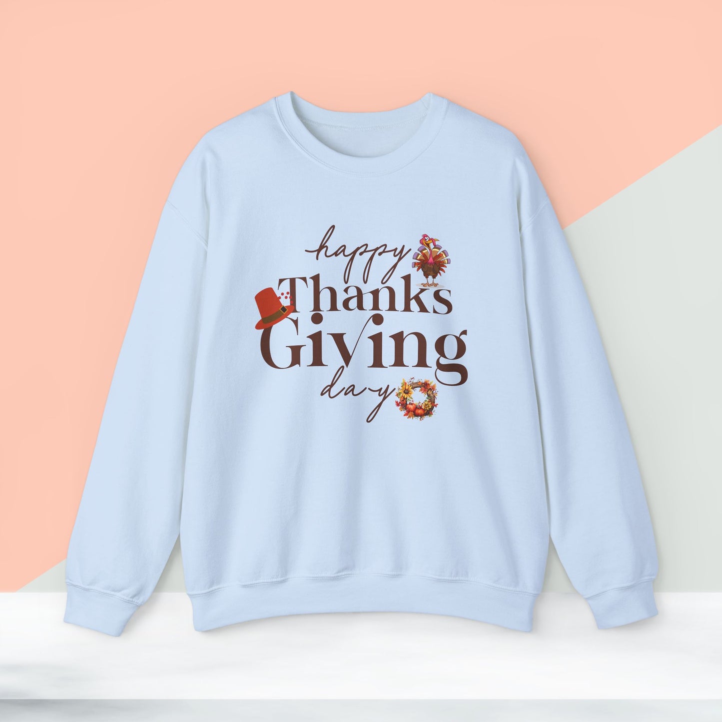 Thanksgiving Sweatshirt, HappyThanksgiving Sweatshirt - Unisex Heavy Blend, Happy Thanksgiving2024 Sweatshirt, Thanksgiving Gift, Festive Sweatshirt.