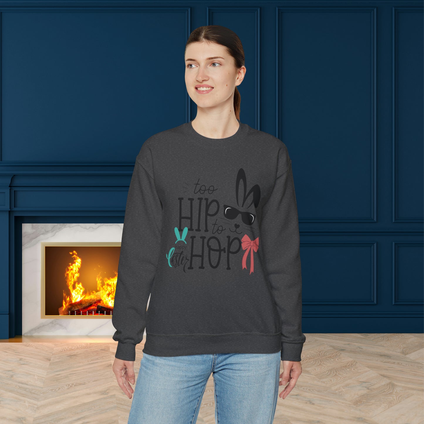 Hip Hop Unisex Crewneck Sweatshirt, Happy Easter Sweatshirt