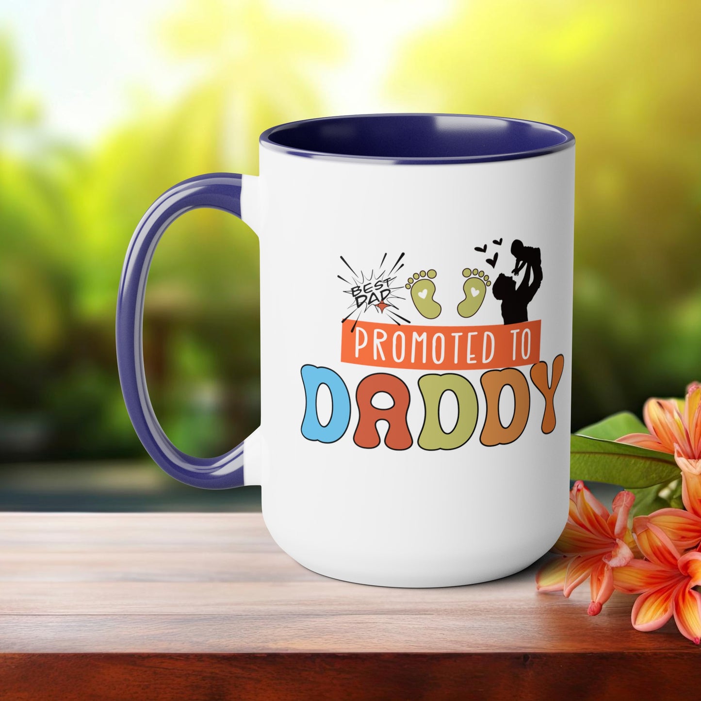 Happy father's dayTow-Tone Coffee Mug.15oz, Gift for Dad, Daddy's Coffee Mug