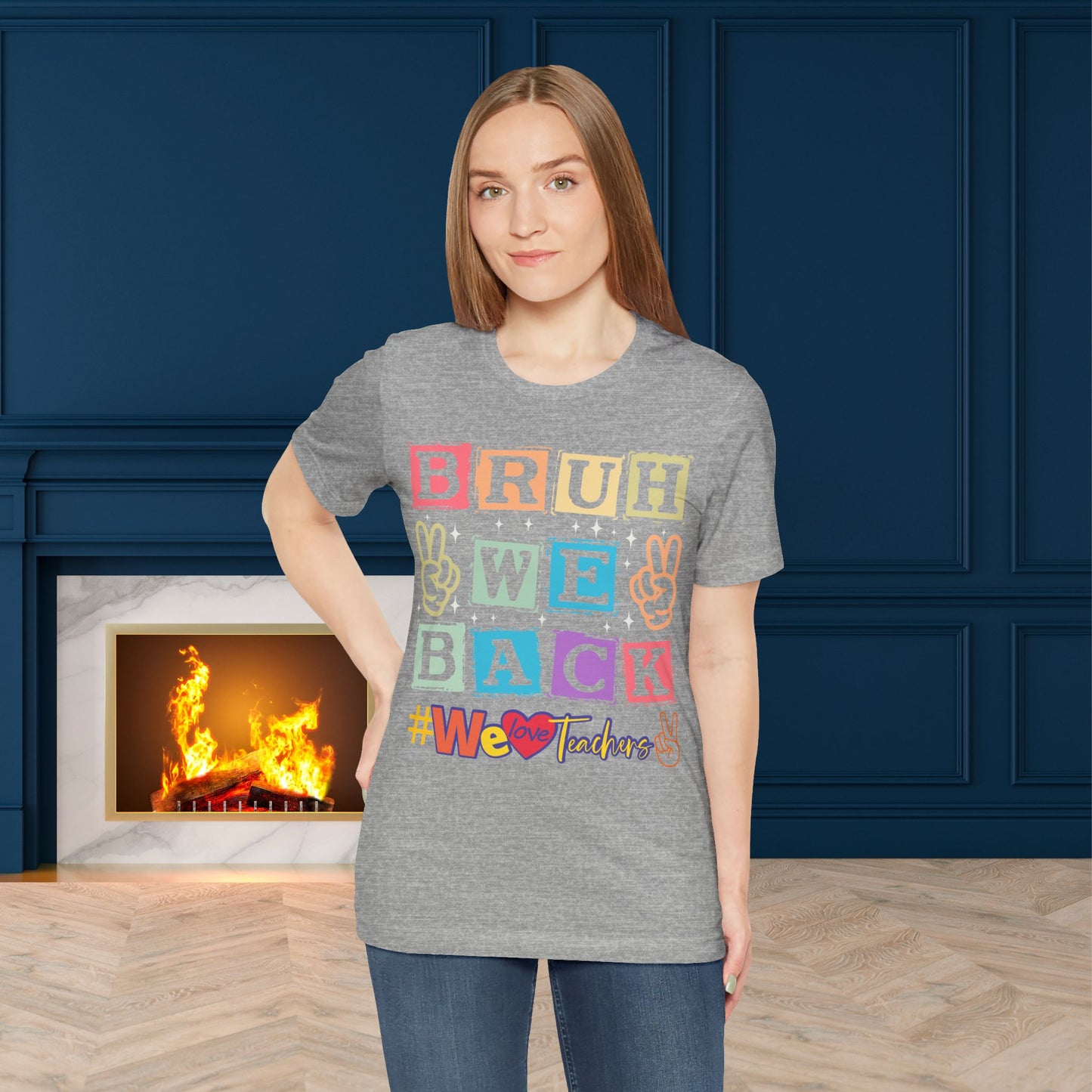 Bruh We Back T-Shirt, We Love Teachers T-Shirt, Back To School T-Shirt, Teach Love Inspire Teacher Shirt, Teacher Back To school unisex jersey short sleeve.First Day Vibes T-Shirt.