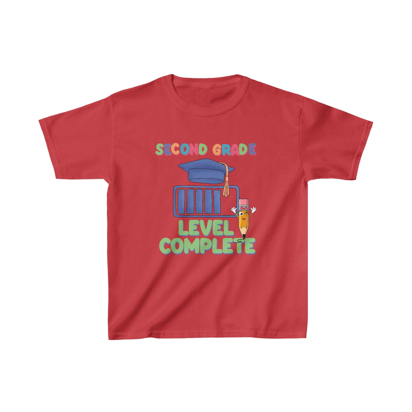 Second Grade Level Complete Back To School Kids Heavy Cotton™ Tee, Back to school Kids Shirt, 1st Day Of School Shirt, Back To School Cotton T-Shirt.