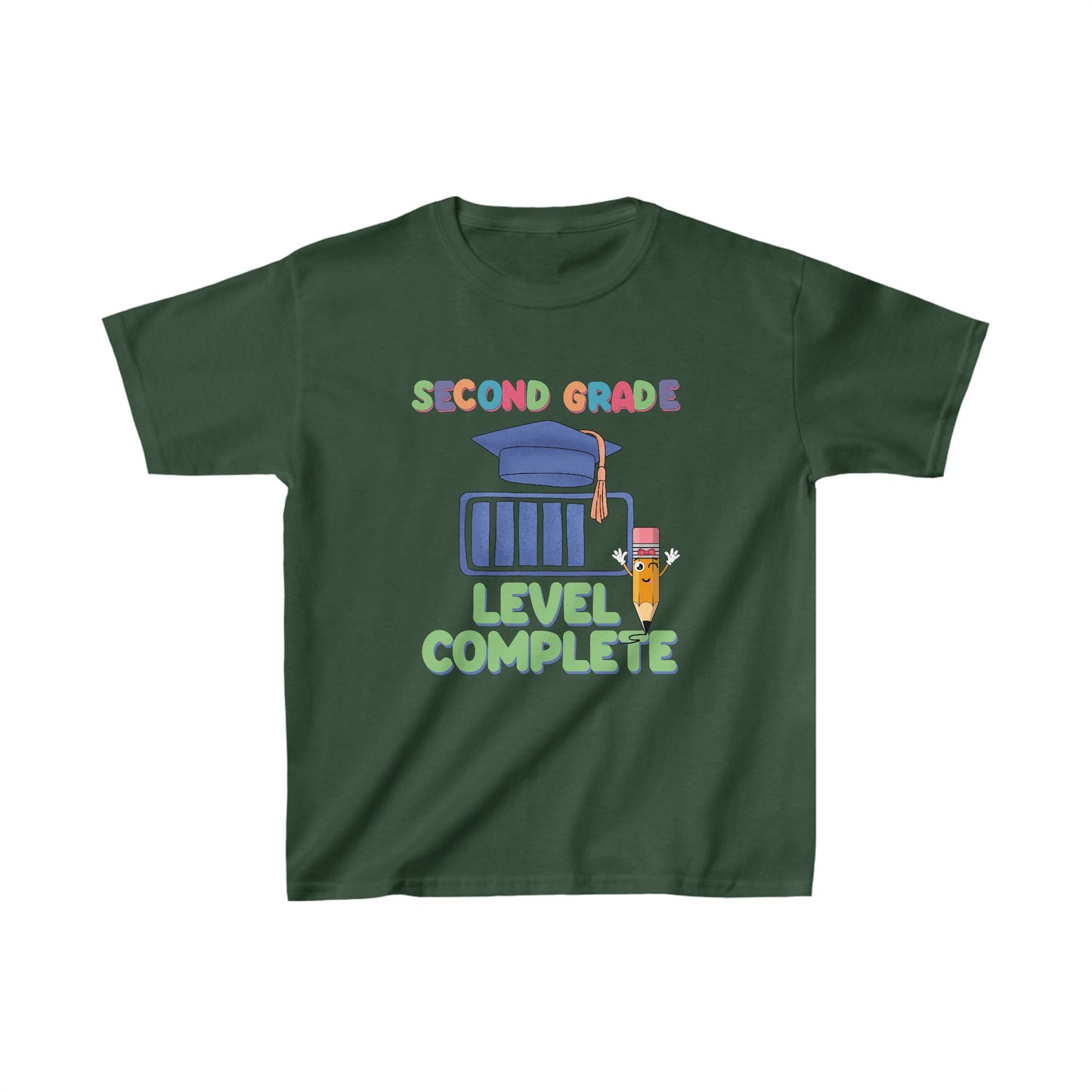 Second Grade Level Complete Back To School Kids Heavy Cotton™ Tee, Back to school Kids Shirt, 1st Day Of School Shirt, Back To School Cotton T-Shirt.