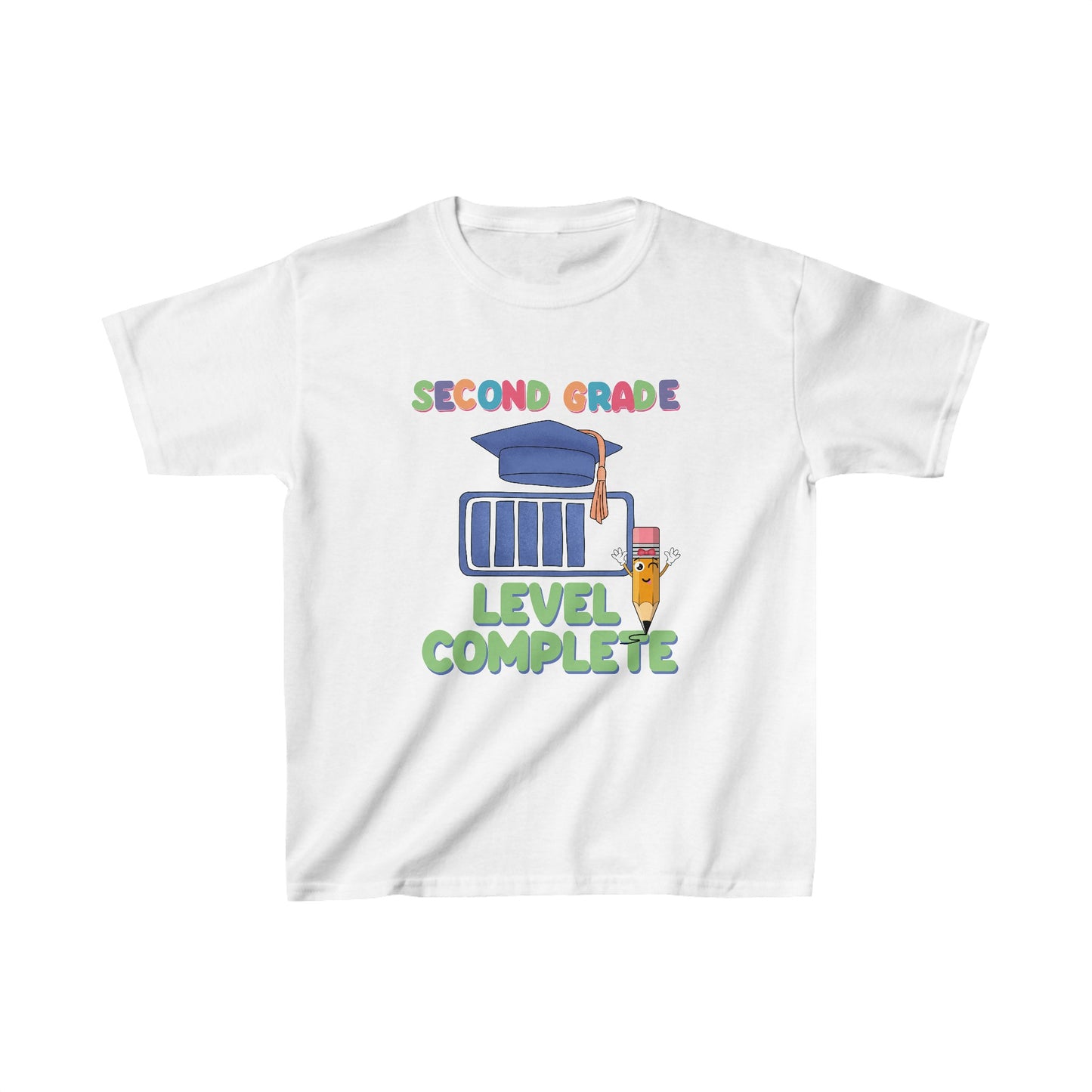 Second Grade Level Complete Back To School Kids Heavy Cotton™ Tee, Back to school Kids Shirt, 1st Day Of School Shirt, Back To School Cotton T-Shirt.