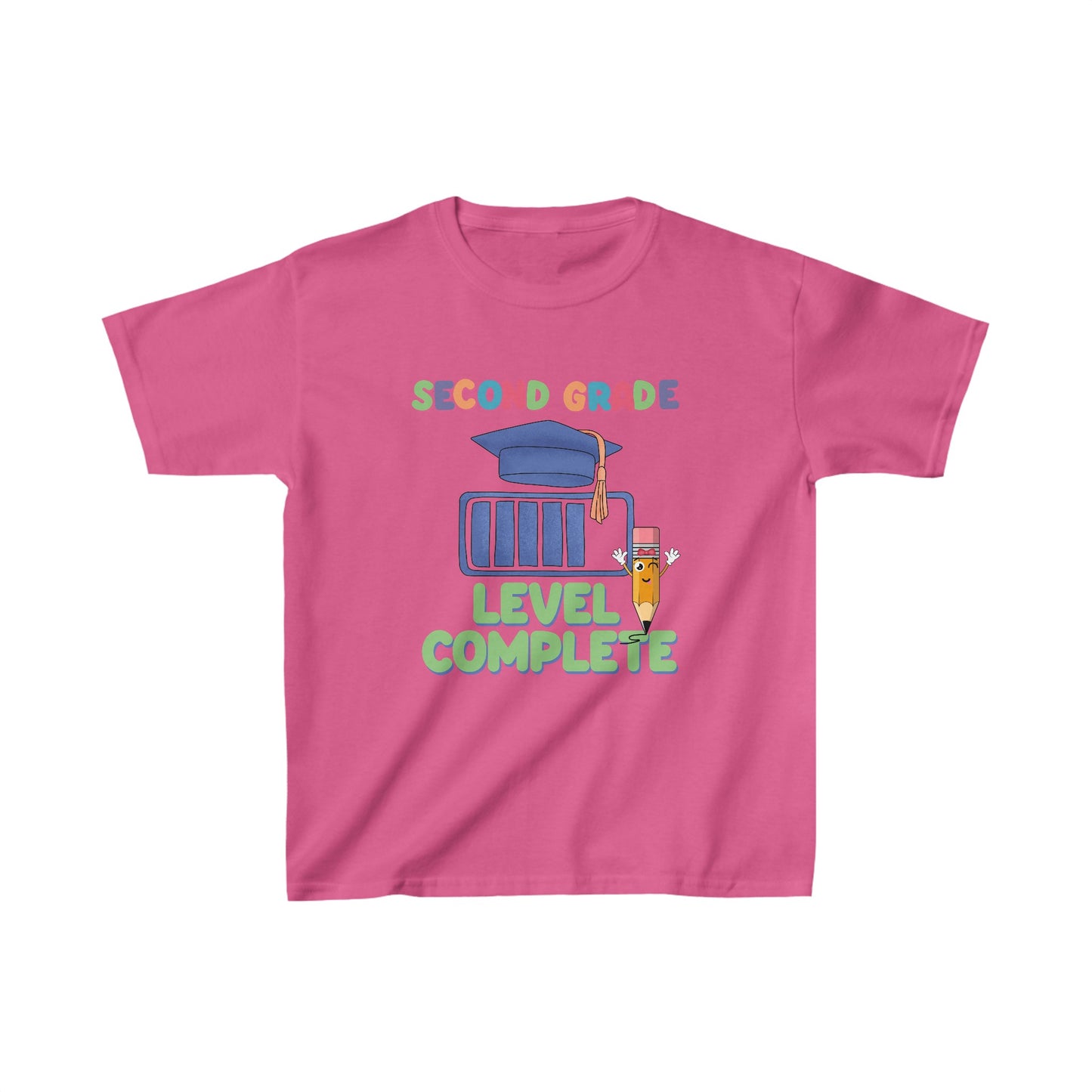 Second Grade Level Complete Back To School Kids Heavy Cotton™ Tee, Back to school Kids Shirt, 1st Day Of School Shirt, Back To School Cotton T-Shirt.