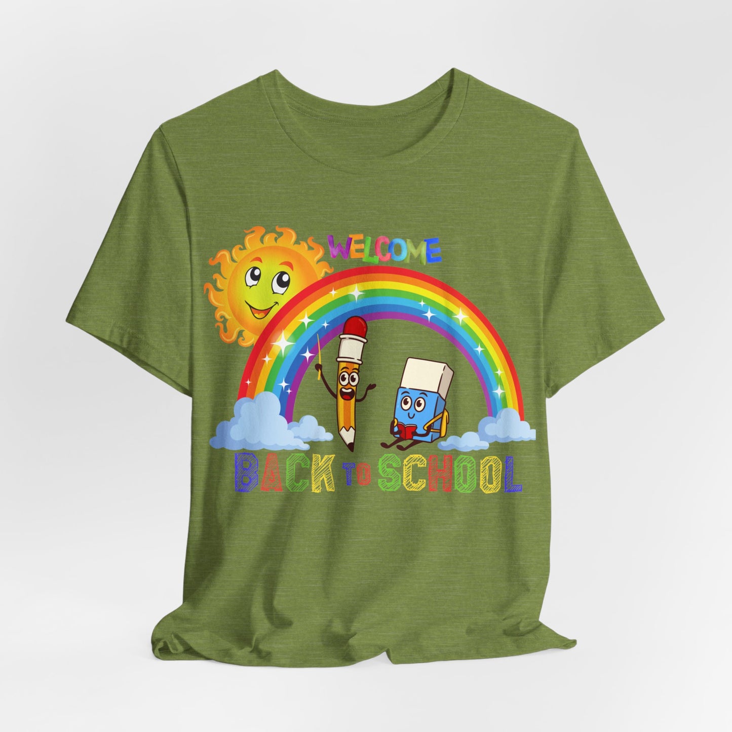 Welcome Back To School T-Shirt, Hello Teacher T-Shirt, Back To School T-Shirt, Teach Love Inspire Teacher Shirt, Teacher Back To school unisex jersey short sleeve.First Day Vibes T-Shirt.