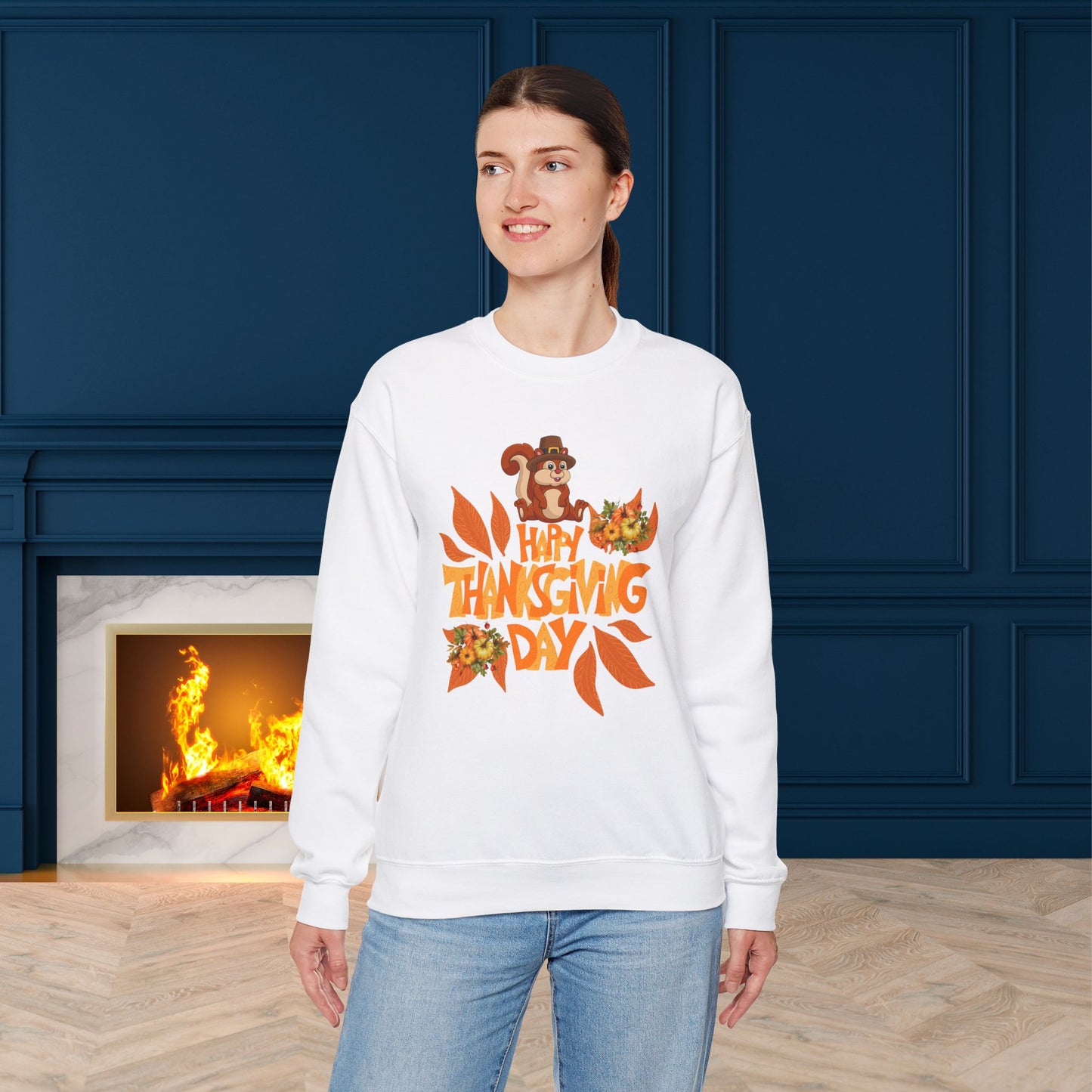 HappyThanksgiving Day Sweatshirt - Unisex Heavy Blend, Happy Thanksgiving2024 Sweatshirt, Thanksgiving Gift, Festive Sweatshirt.