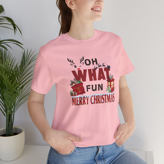 Oh What Fun Christmas Unisex Tee, Christmas Shirt, Christmas Outfit, Merry Christmas T-shirt, Merry Christmas 2024 T-shirt, Christmas Gift, Family Holiday Outfit.