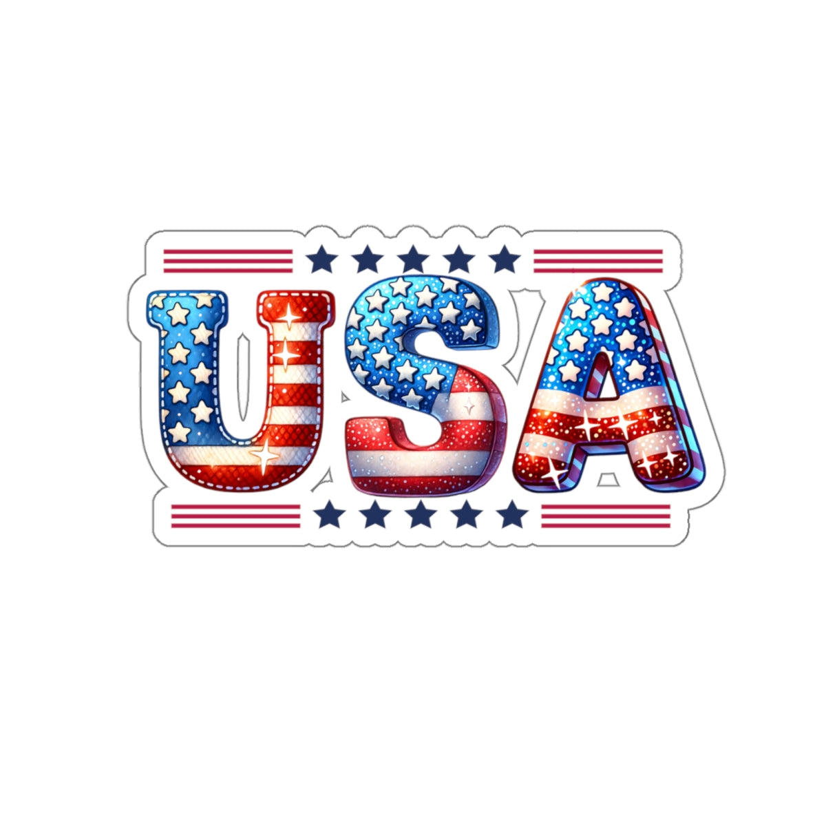 Happy 4th Of July Kiss-Cut Stickers, America, Flag, Peace Love America. Proud To Be An American, Red White Blue stickers. USA Stickers.