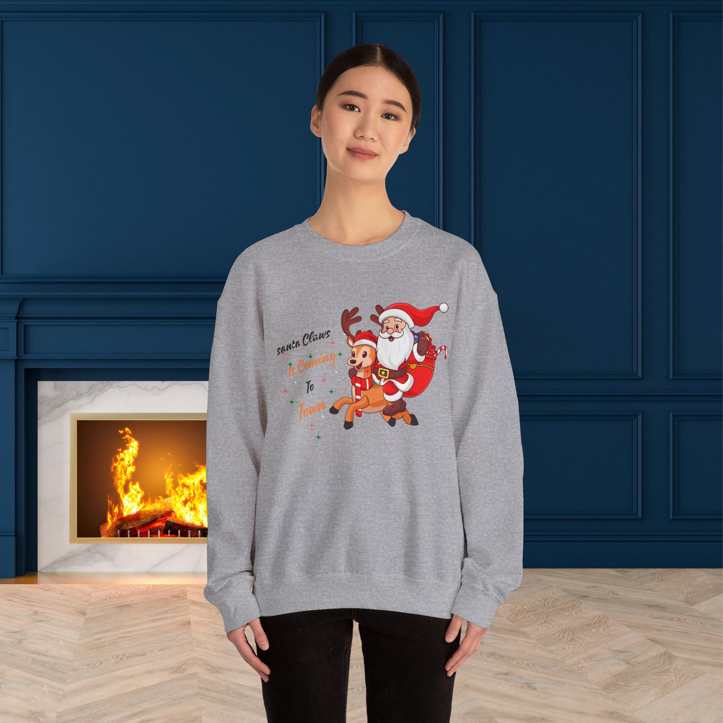 Santa Claws Is Coming To Town Christmas Sweatshirt - Unisex Heavy Blend, Merry Christmas, Festive, Christmas Gift, Crewneck, merry Christmas Sweatshirt, Christmas Sweatshirt  Christmas Gift, Festive Sweatshirt.