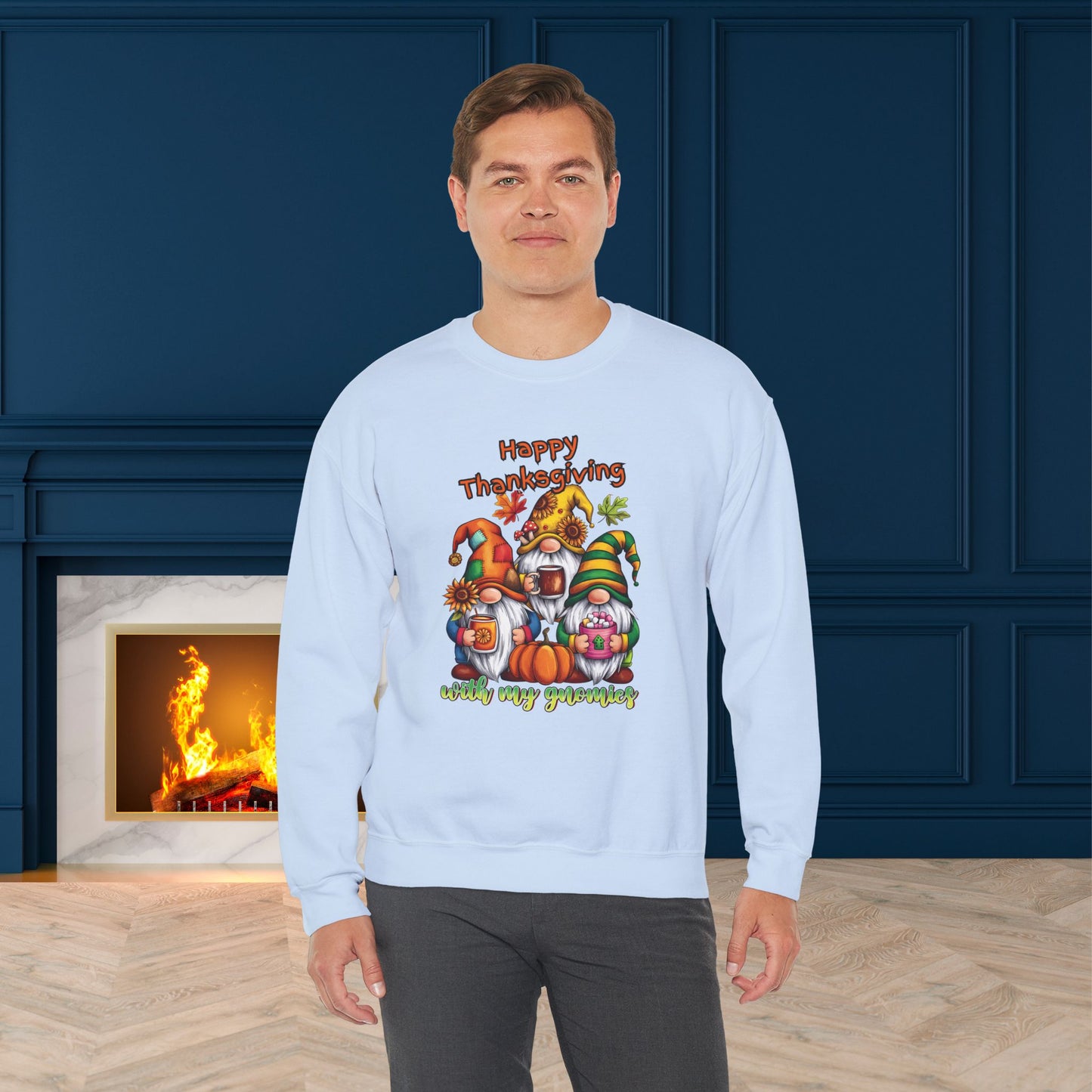 Happy Thanksgiving  With My Gnomies Sweatshirt, HappyThanksgiving Sweatshirt - Unisex Heavy Blend, Happy Thanksgiving2024 Sweatshirt, Thanksgiving Gift, Festive Sweatshirt.