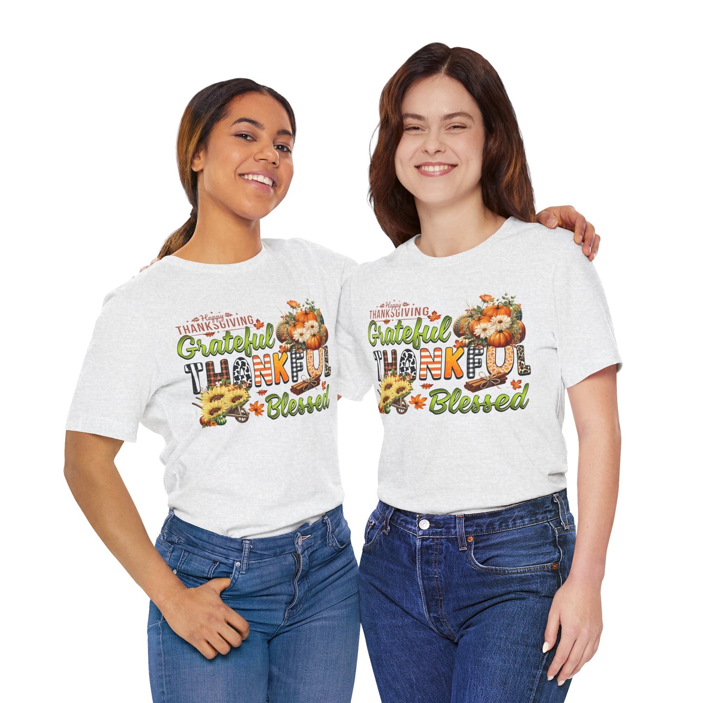 Grateful Thankful Blessed T-shirt, Happy Thanksgiving T-shirt, Happy thanksgiving 2024 T-shirt, Thanksgiving Gift,Turkey Shirt, Family Thanksgiving, Holiday Outfit.