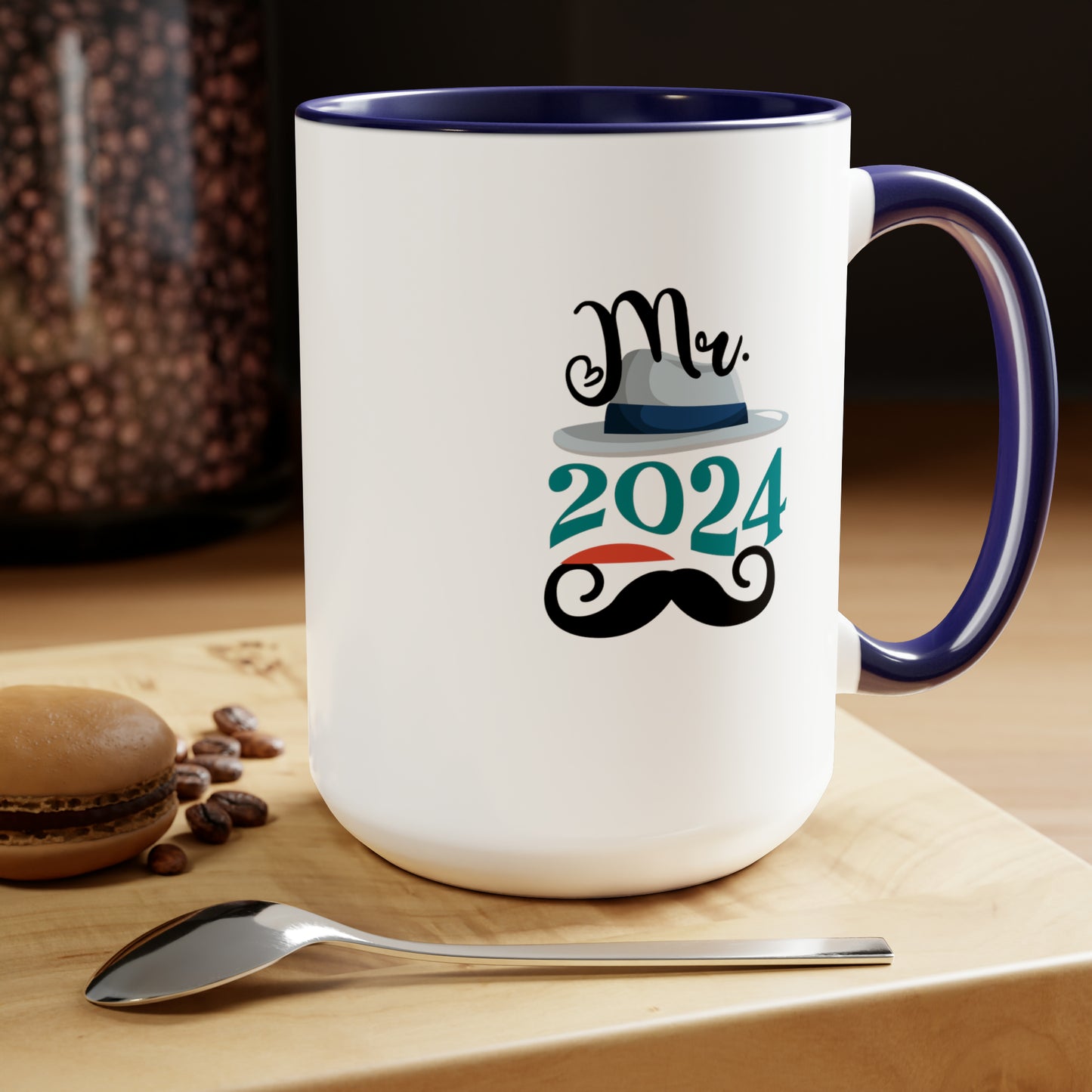 Happy New Year Two-Tone Coffee Mugs, 15oz