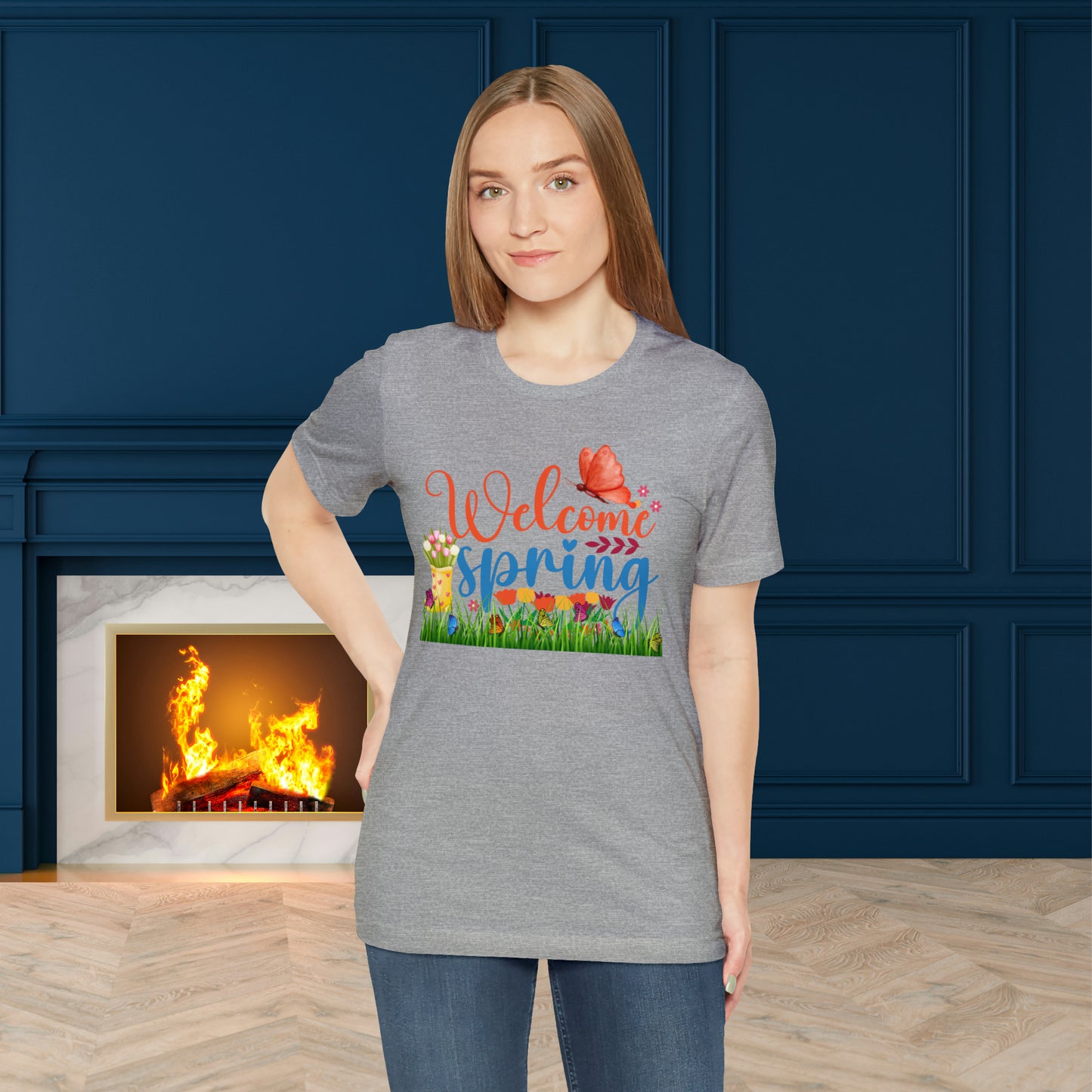 Welcome Spring Unisex T-shirt, Spring Vibes Trendy Shirt.