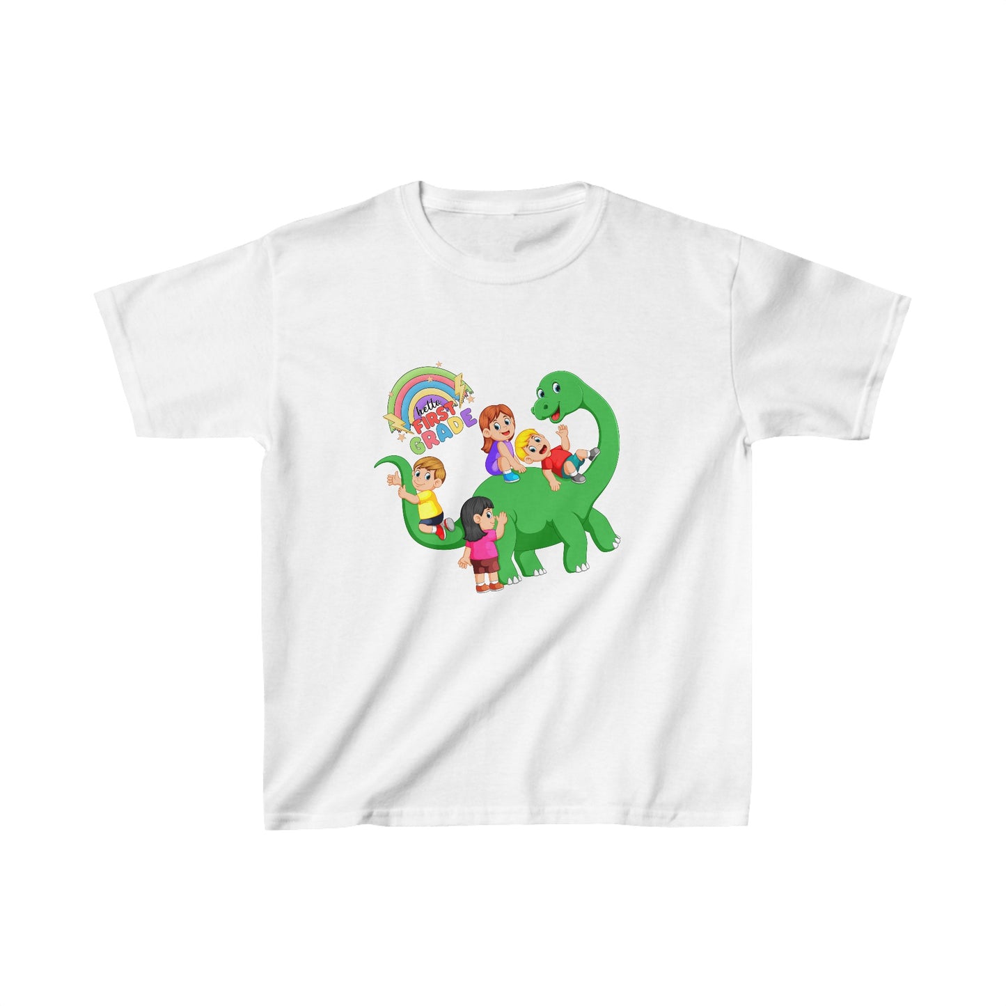 Hello First Grade Back To School Kids Heavy Cotton™ Tee, Back to school Kids Shirt, 1st Day Of School Shirt, Back To School Cotton T-Shirt.