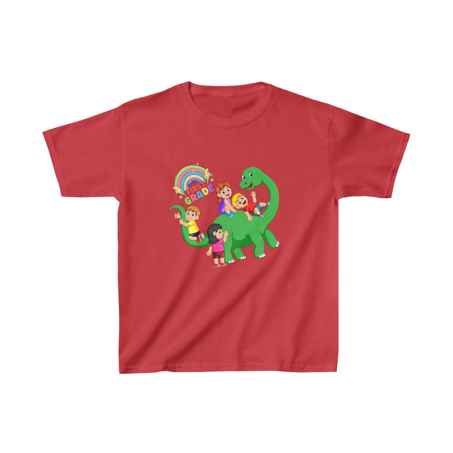 Hello First Grade Back To School Kids Heavy Cotton™ Tee, Back to school Kids Shirt, 1st Day Of School Shirt, Back To School Cotton T-Shirt.
