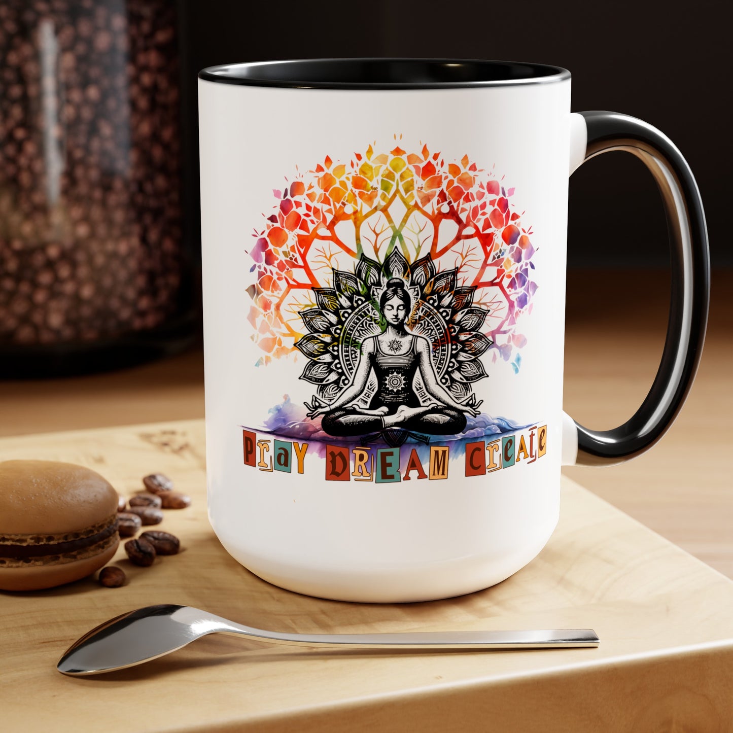 Pray Dream Create Yoga Coffee Mug, Cute Yoga Coffee Mug, Yoga lovers Coffee Mug, Yoga Instructor Gift, Gift For Yoga lover, Gift For Yogi.