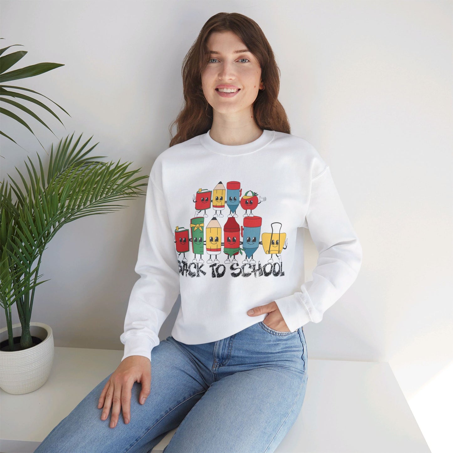 Back To school unisex heavy blend crewneck sweatshirt, We Love Teachers Sweatshirt,Teacher Back To school  Sweatshirt. First Day Vibes Sweatshirt.