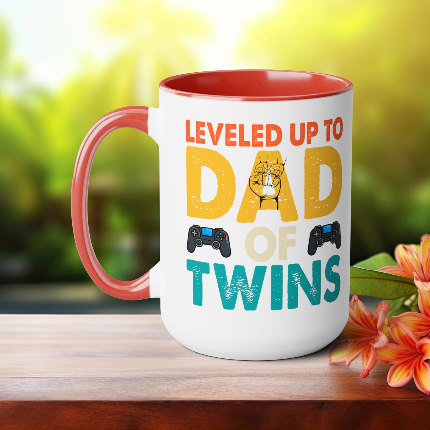 Happy father's dayTwo-Tone Coffee Mug.15oz, Gift for Dad, Daddy's Coffee Mug