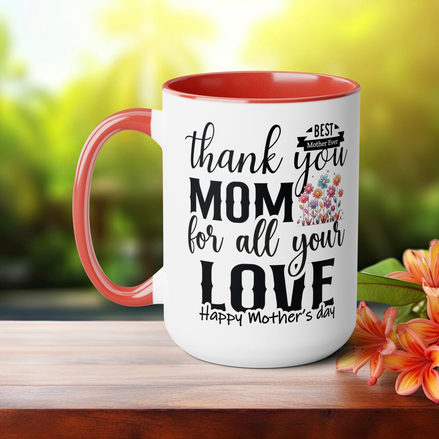 Happy Mother's dayTow-Tone Coffee Mug.15oz, Gift for mom, Mama's Coffee Mug