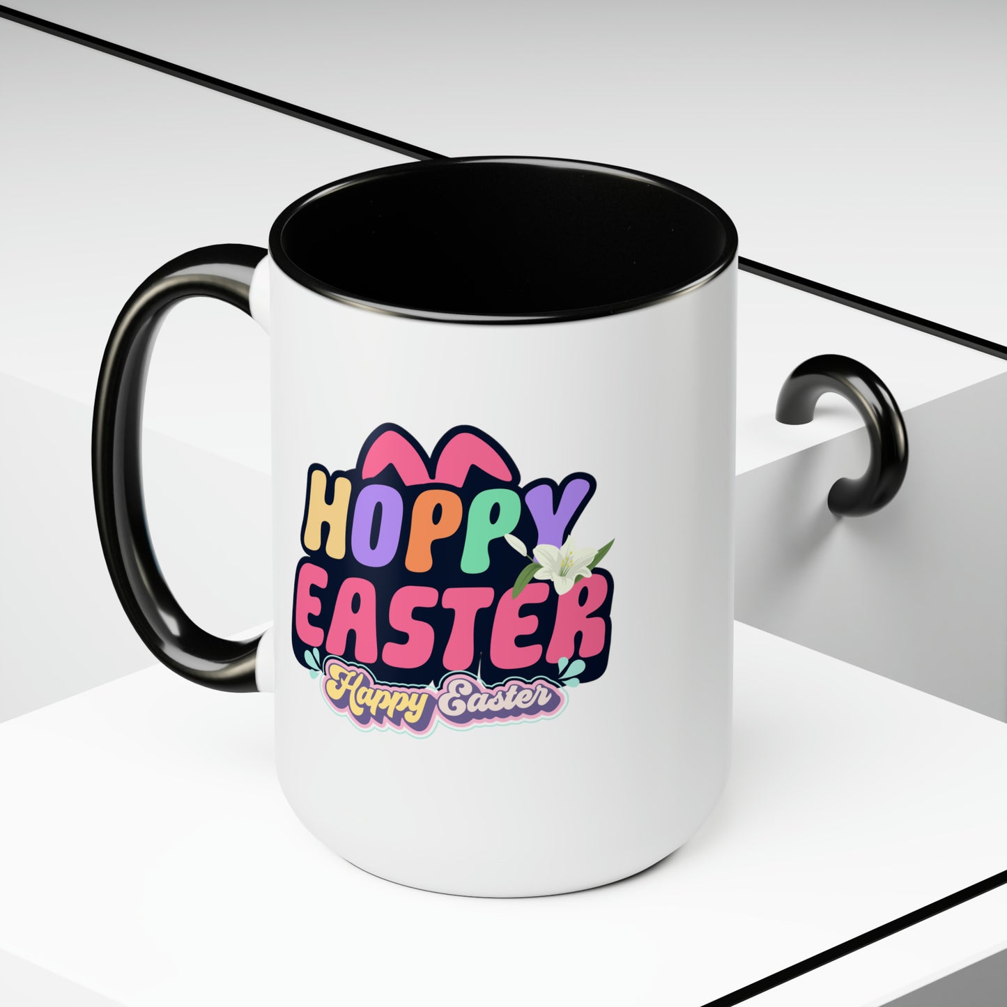 Happy EasterTwo-Tone Coffee Mugs, 15oz