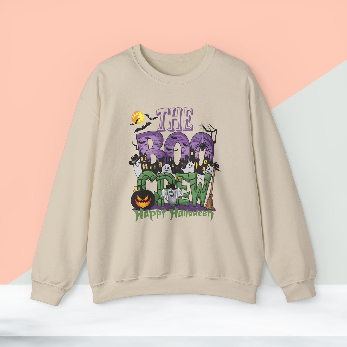 The Boo Crew Halloween Sweatshirt, Happy Halloween Sweatshirt - Unisex Heavy Blend Crewneck, Halloween Sweatshirt, Cute Spooky Ghost sweatshirt.