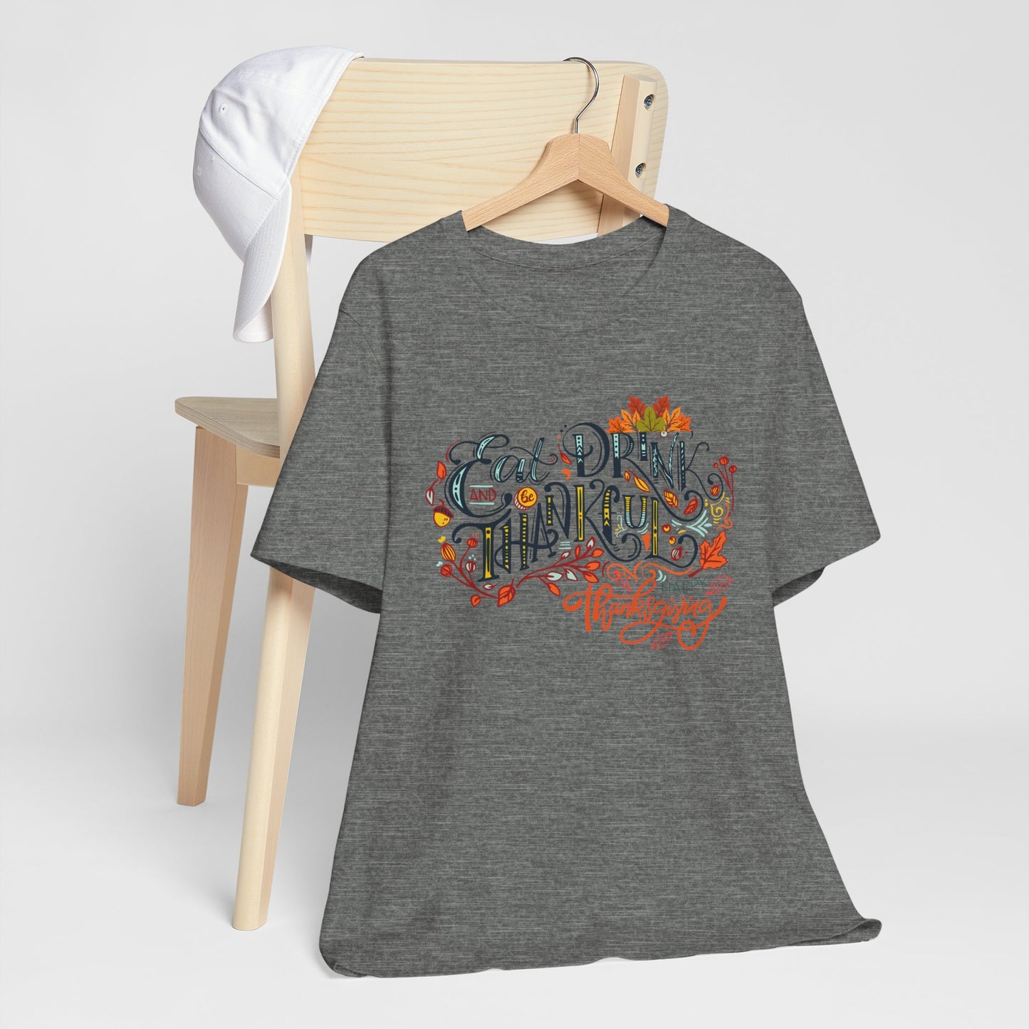 Eat Drink & Thankful T-shirt, Happy Thanksgiving T-shirt, Happy thanksgiving 2024 T-shirt, Thanksgiving Gift,Turkey Shirt, Family Thanksgiving, Holiday Outfit.