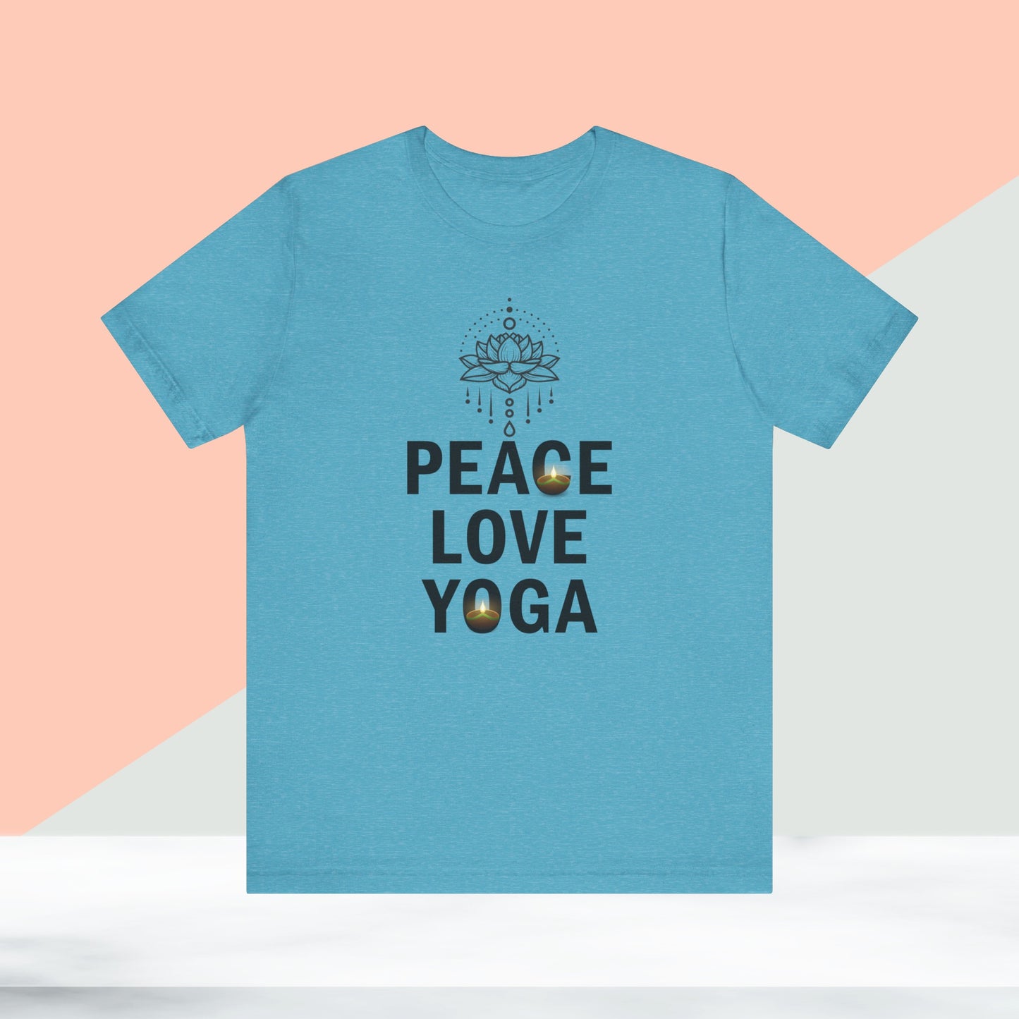 Peace Love Yoga T-Shirt, Cute Yoga workout Shirt, Yoga lovers T-shirt, Yoga Instructor Gift, Gym shirt, Gift For Yoga lover, Gift For Yogi.