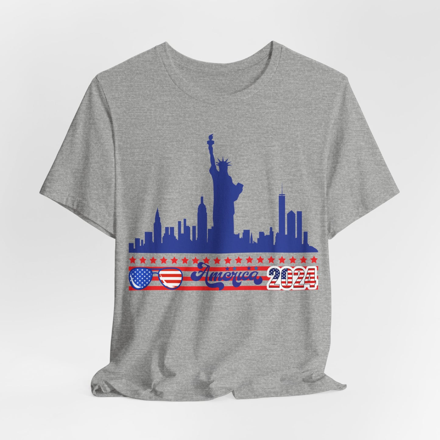 4th of July T-shirt, Sweet Land Of Liberty T-Shirt, Fourth of July unisex jersey short sleeve, America, Flag, Peace Love America. Proud To Be An American, Red White Blue.