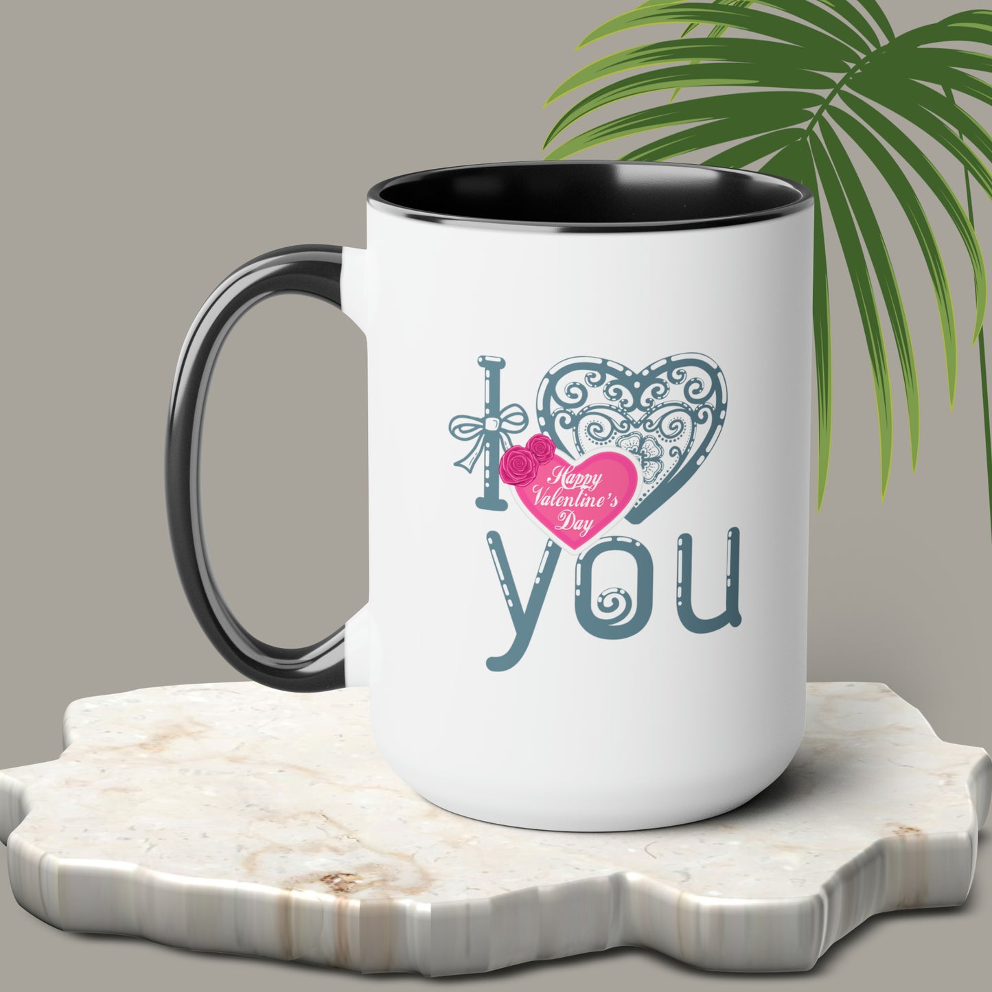 Happy valentines day Two-Tone Coffee Mugs, 15oz